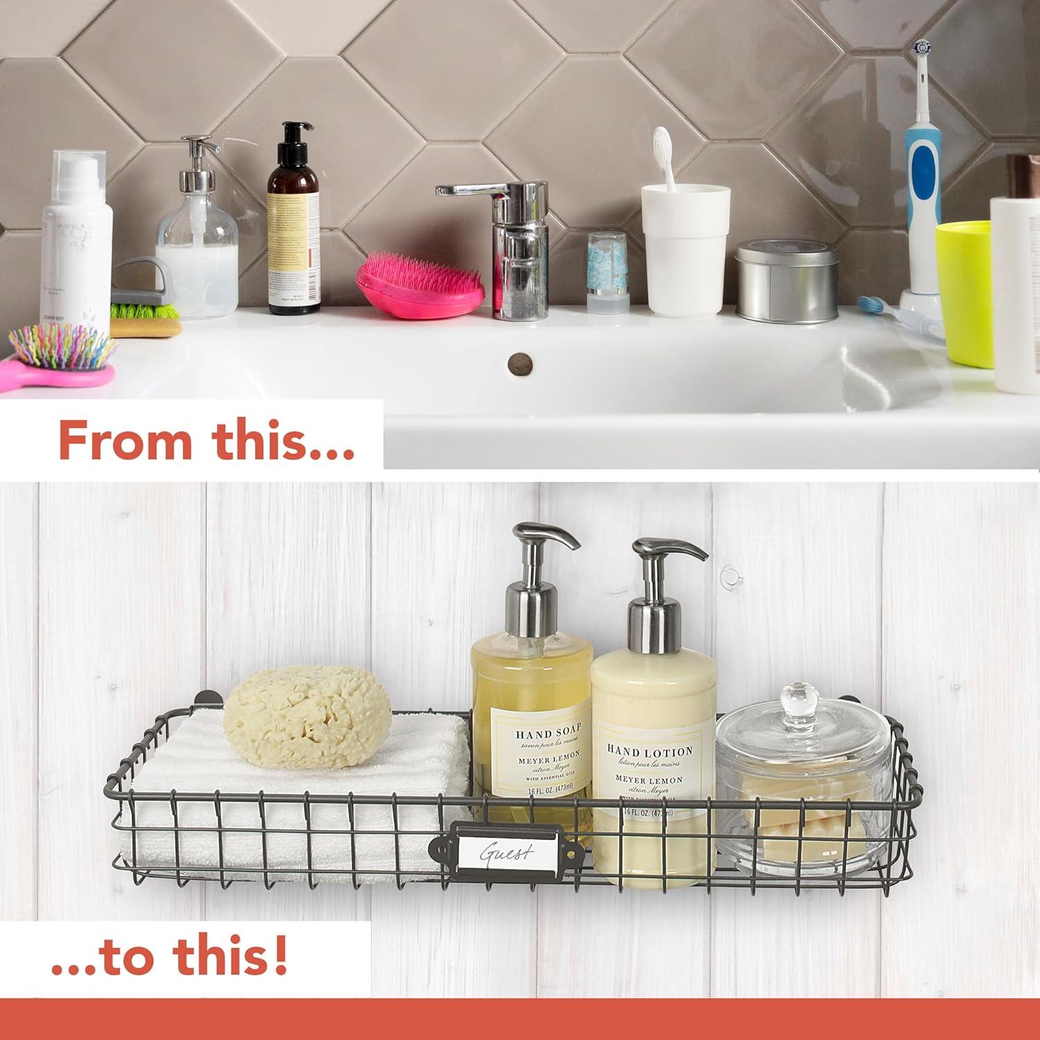 Bandeja de Cesta de Alambre Montada en Pared Spectrum Gris