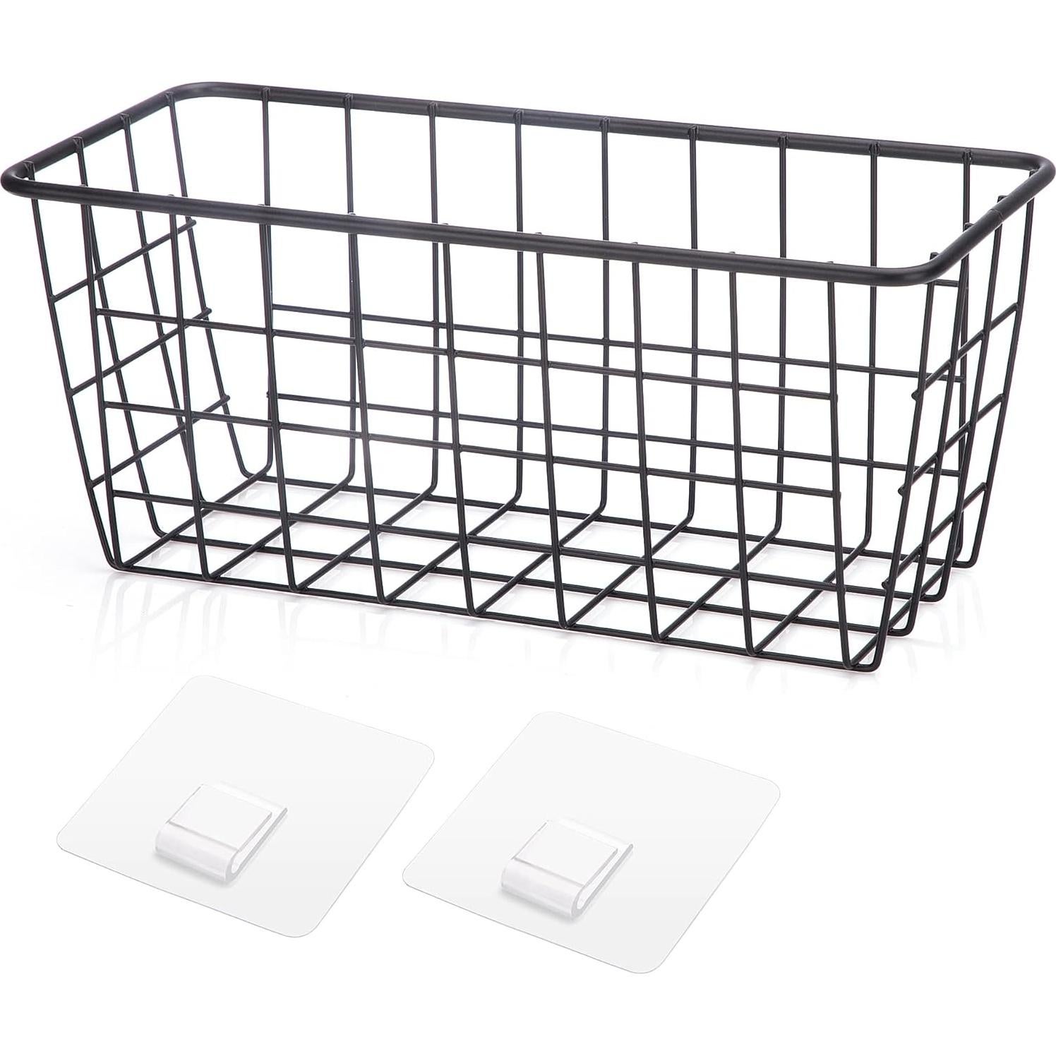 Cestas de Almacenamiento Colgantes HDYOUDO 4 Paquete Negro 28x12x12cm