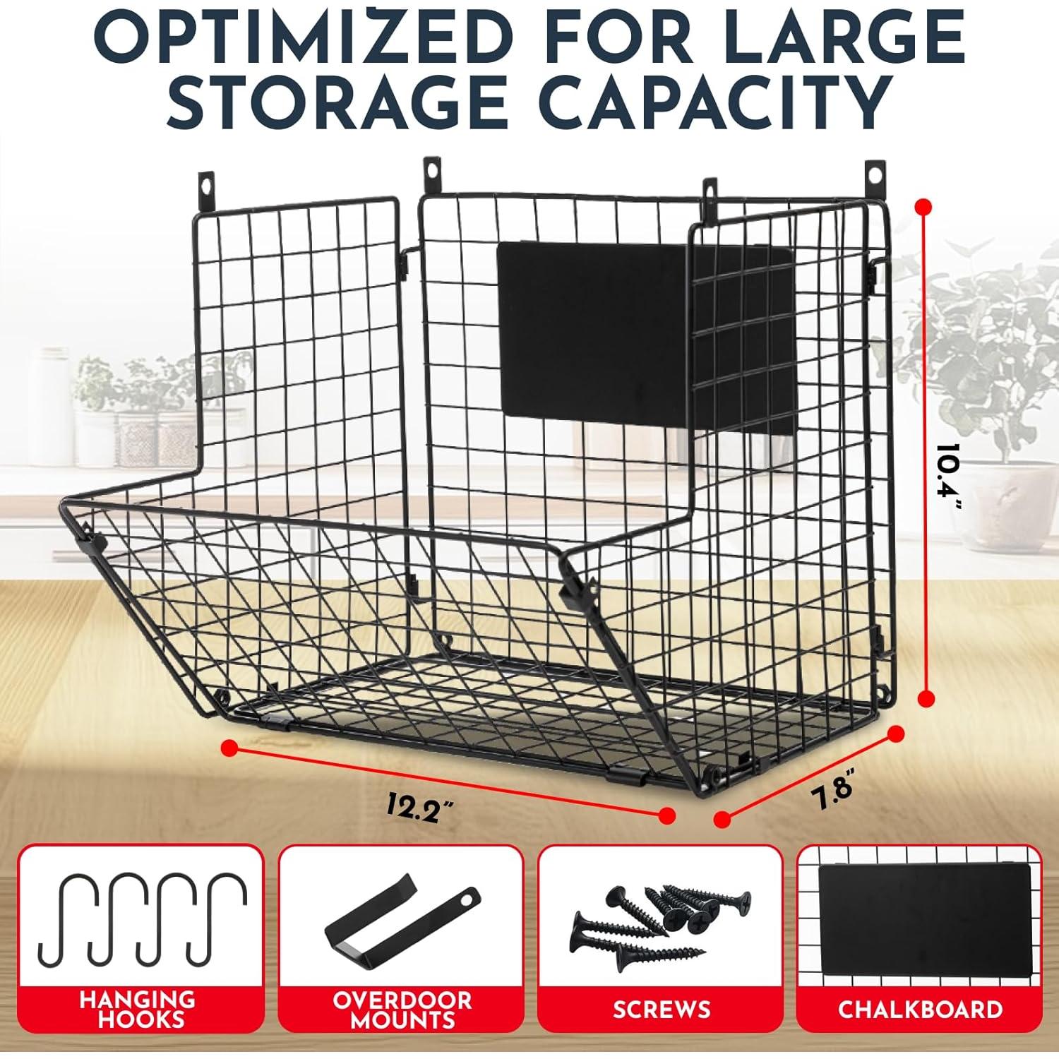 Cesta Colgante de Pared XL Culinary Couture - 3 Niveles, Negro