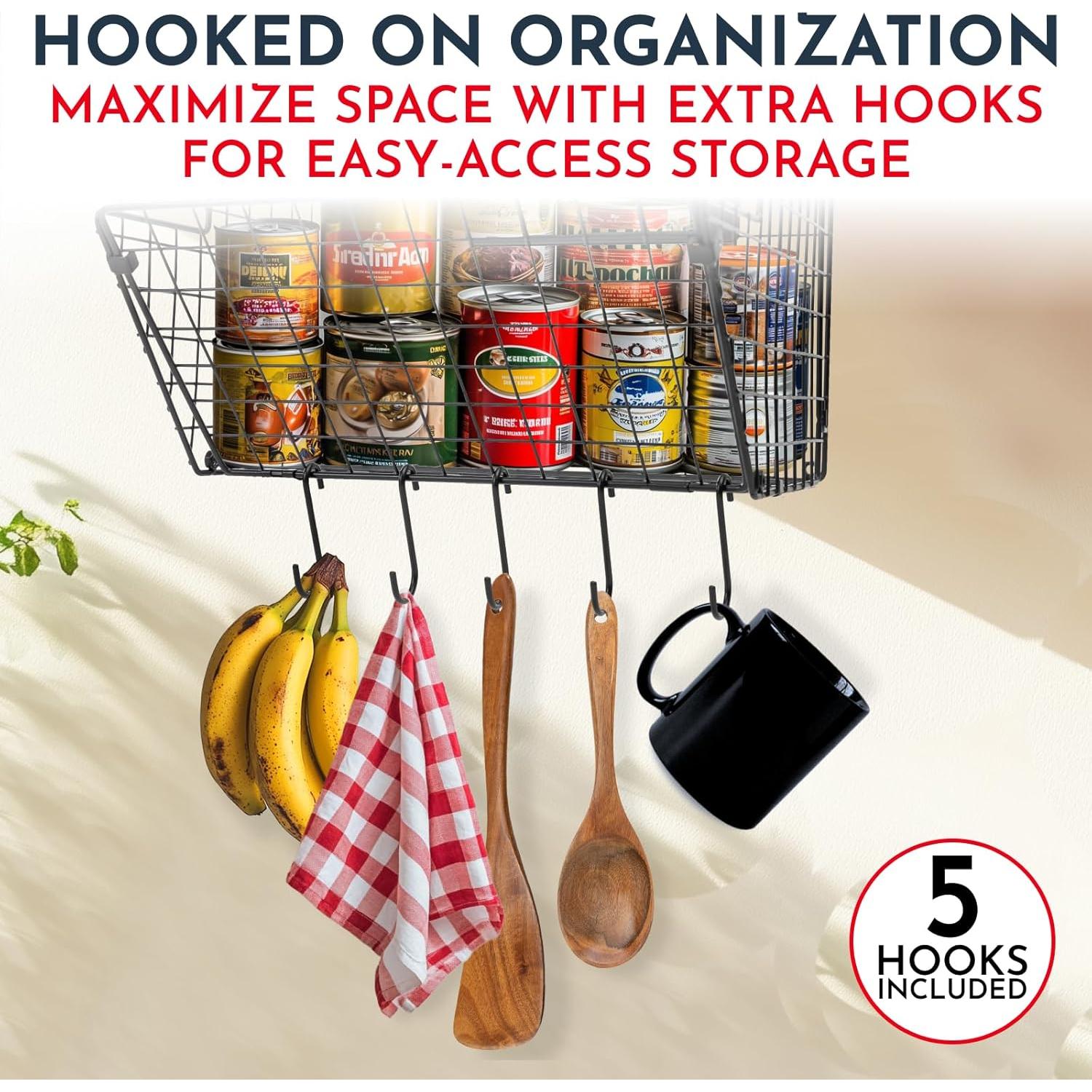 Cesta Colgante de Pared XL Culinary Couture - 3 Niveles, Negro