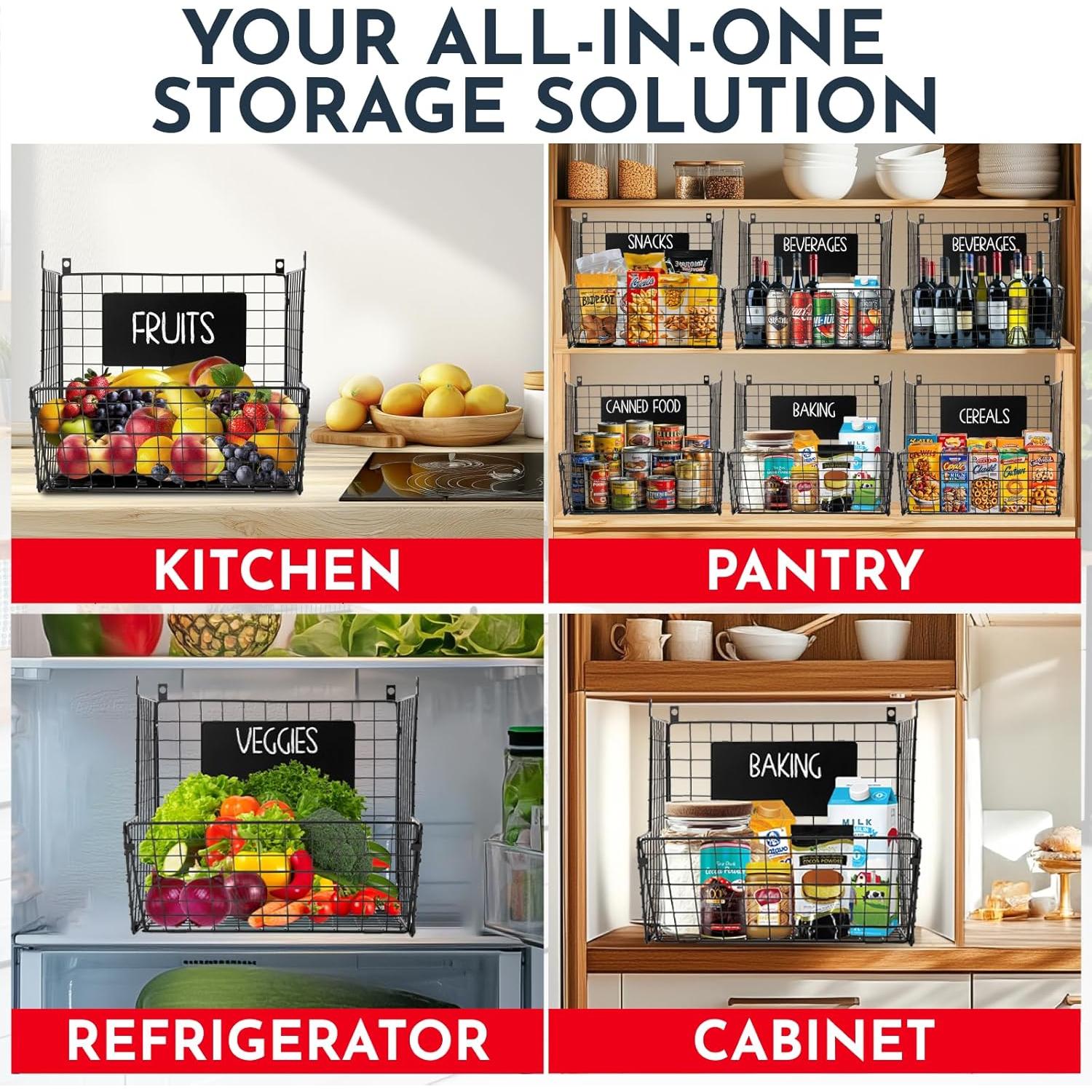 Cesta Colgante de Pared XL Culinary Couture - 3 Niveles, Negro