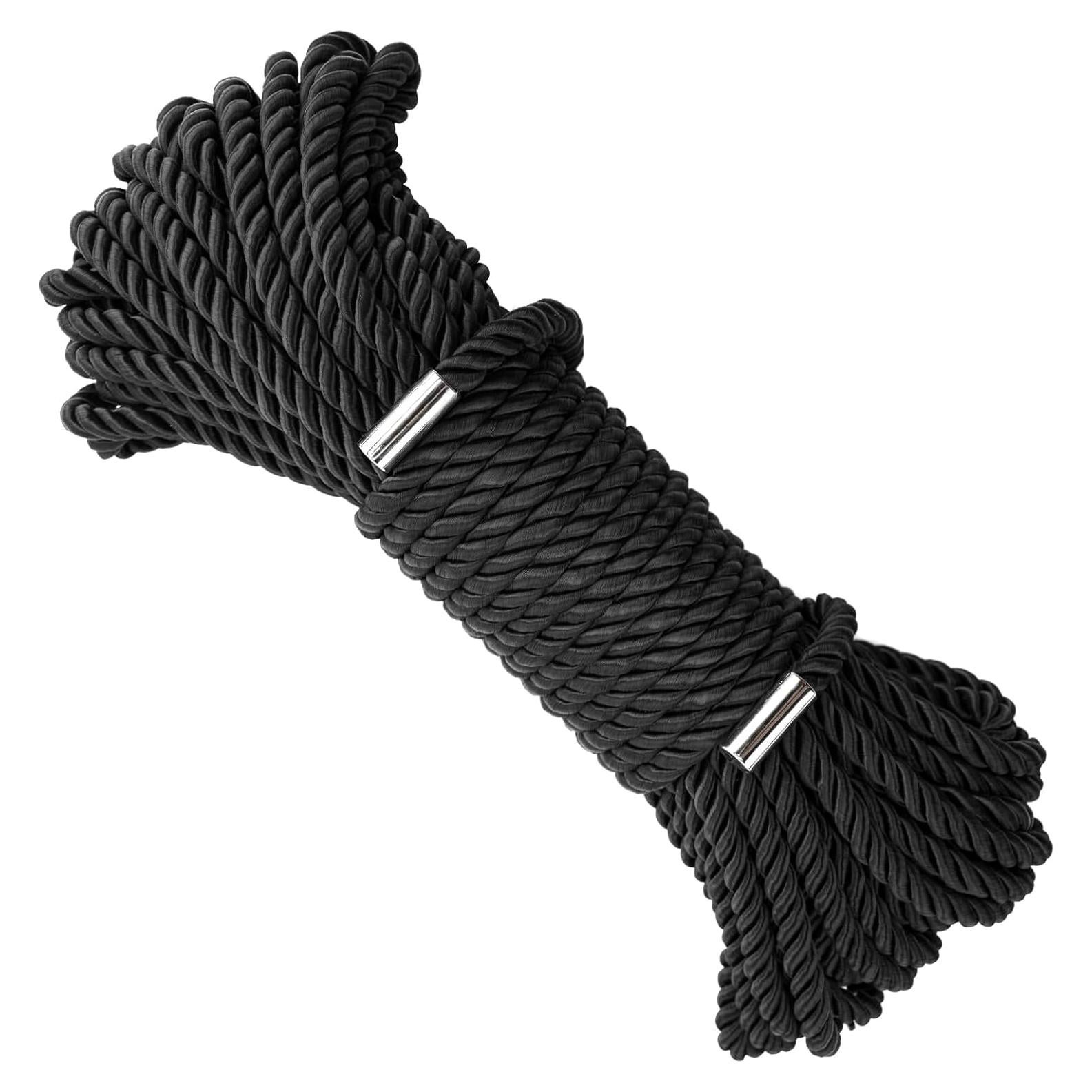 Cuerda de Seda Suave KINGLAKE 8mm Negra 15m Nylon Decorativa