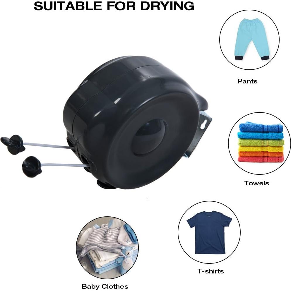 Cuerda Retráctil para Ropa JS HANGER 30m Doble Línea Alta Resistencia