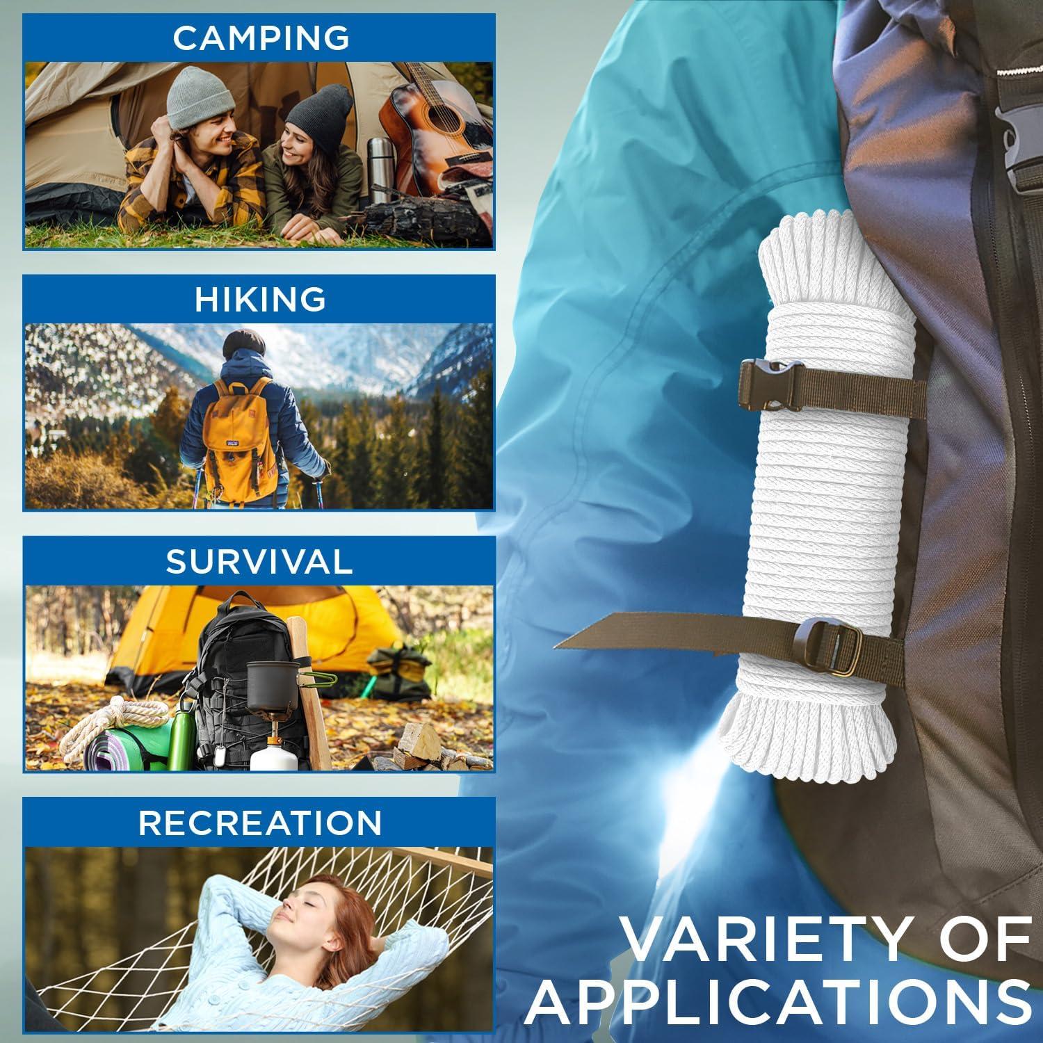 Cuerda de Algodón TECEUM 5 mm - 60.96 m Multiusos Blanca