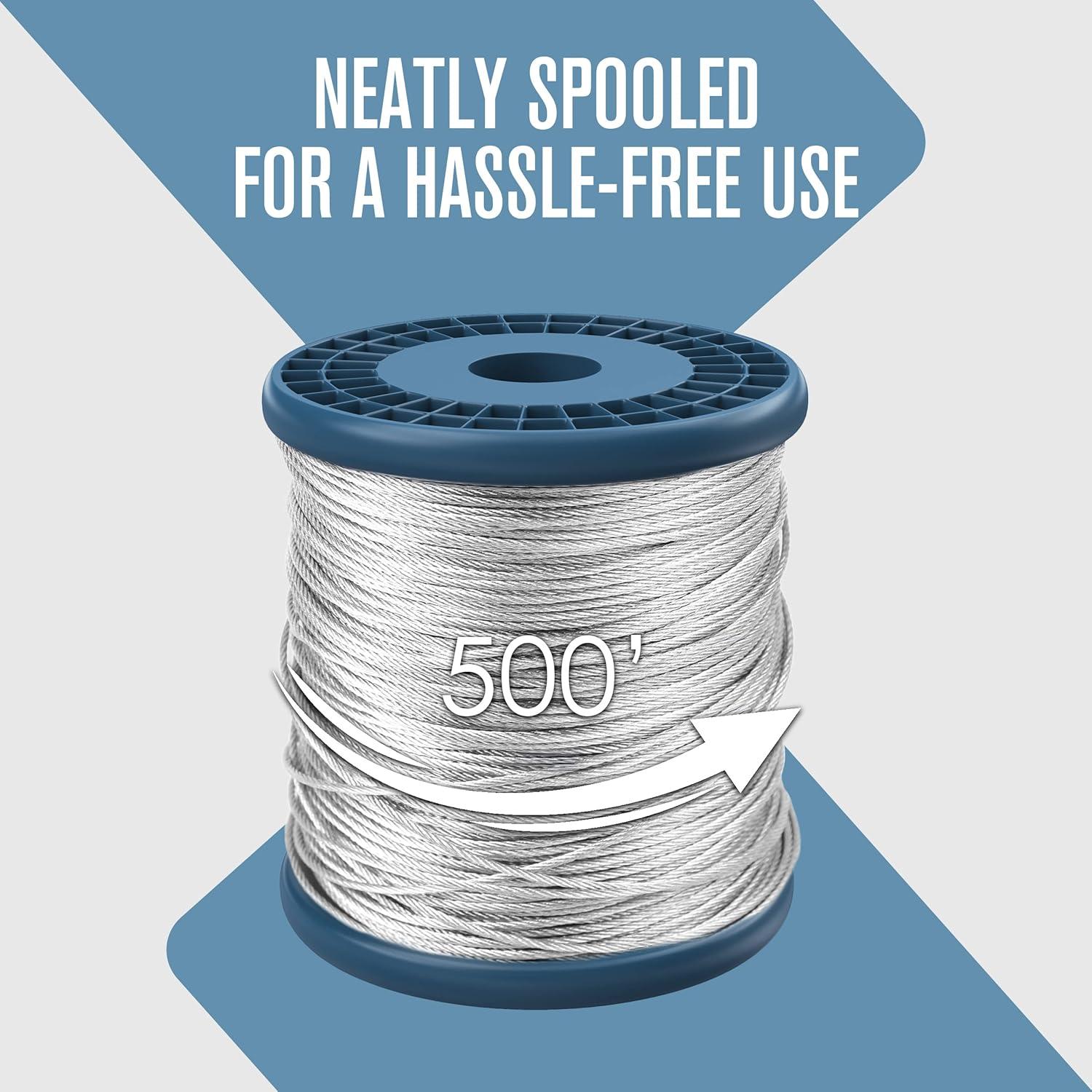 Cable de Alambre Galvanizado Houseables 1/16" 500 Pies 520 LB