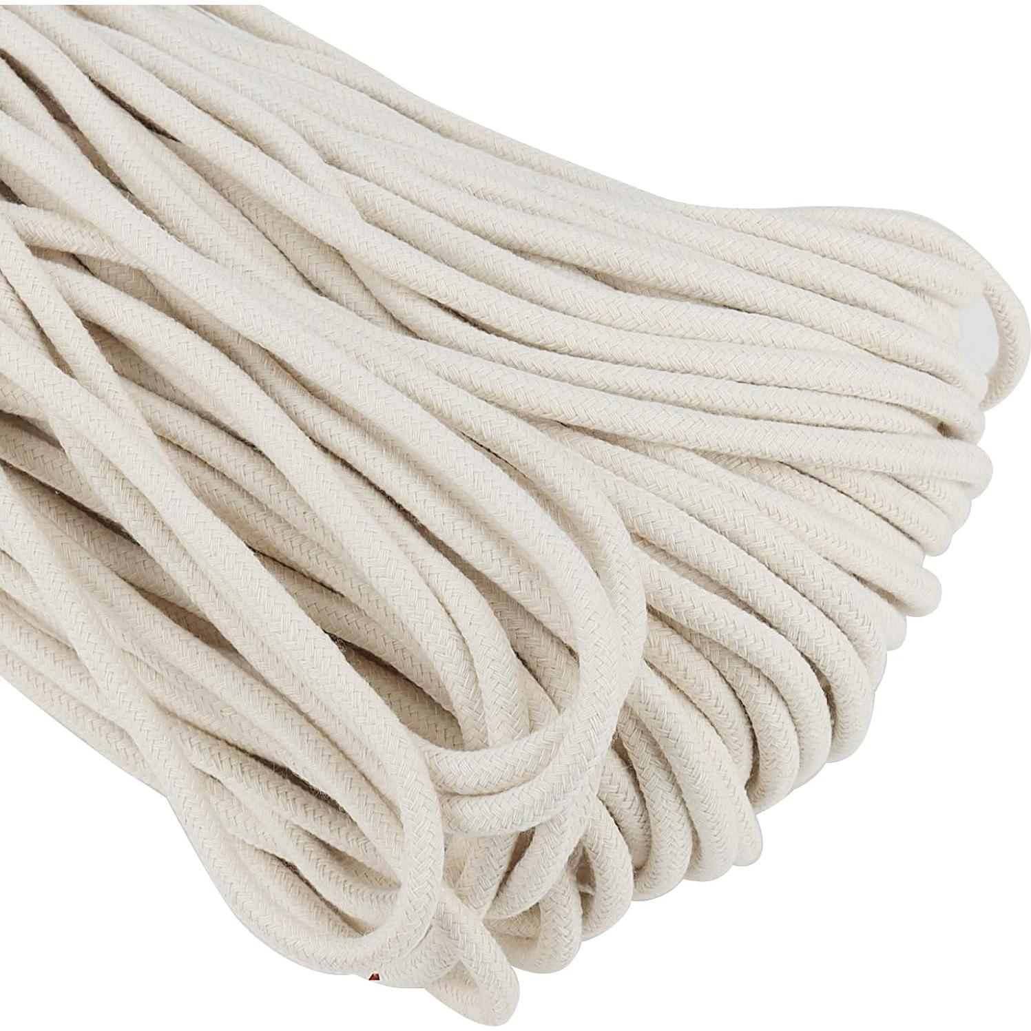 Cuerda de Algodón Blanca SOUJAP 100m 6mm para Manualidades