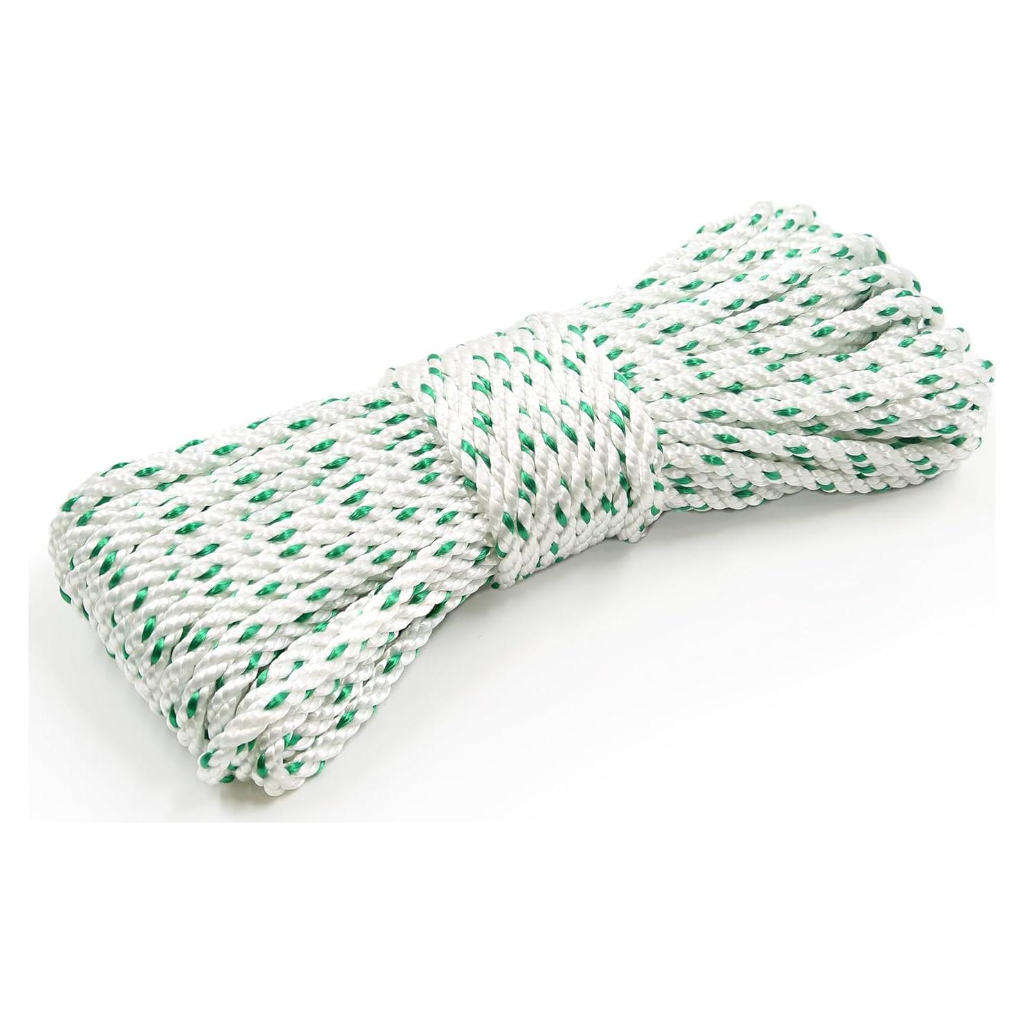 3/16 Inch x 65Ft (5mm x 20m), Polyester Twisted Rope (Comparable to Nylon Rope),All-Purpose, Clothesline, DIY Crafts, Versatile, Indoor & Outdoor Use