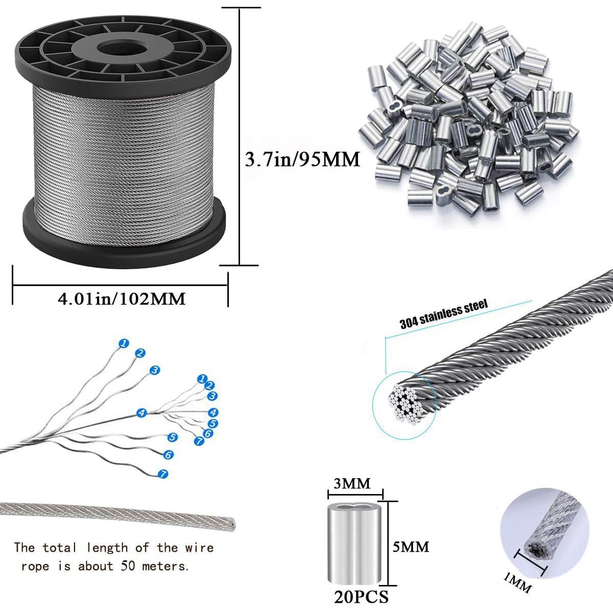 Cuerda de Alambre de Acero Inoxidable 1mm 50m RMTCEG