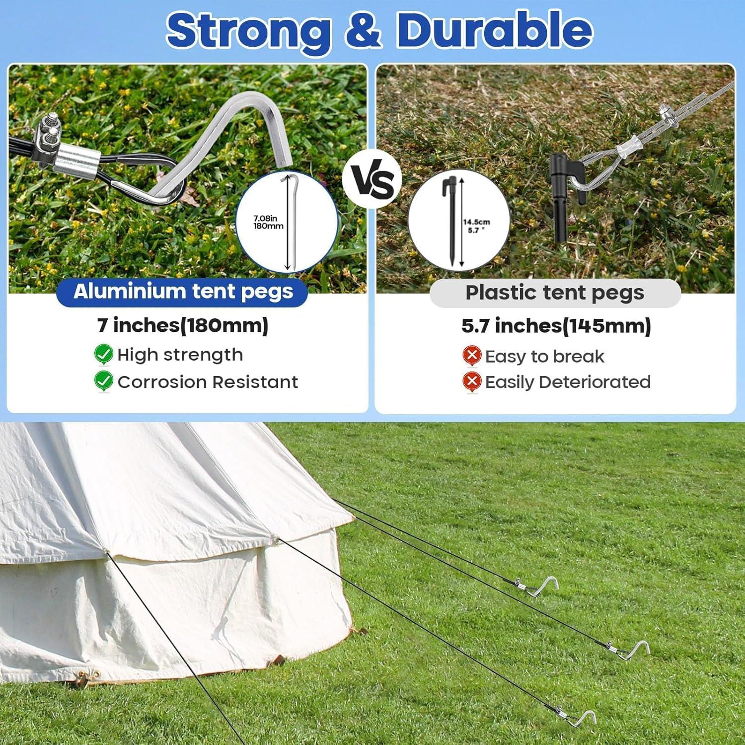 Kit de Cable de Acero Inoxidable 1/8" 61m TooTaci con Tensores