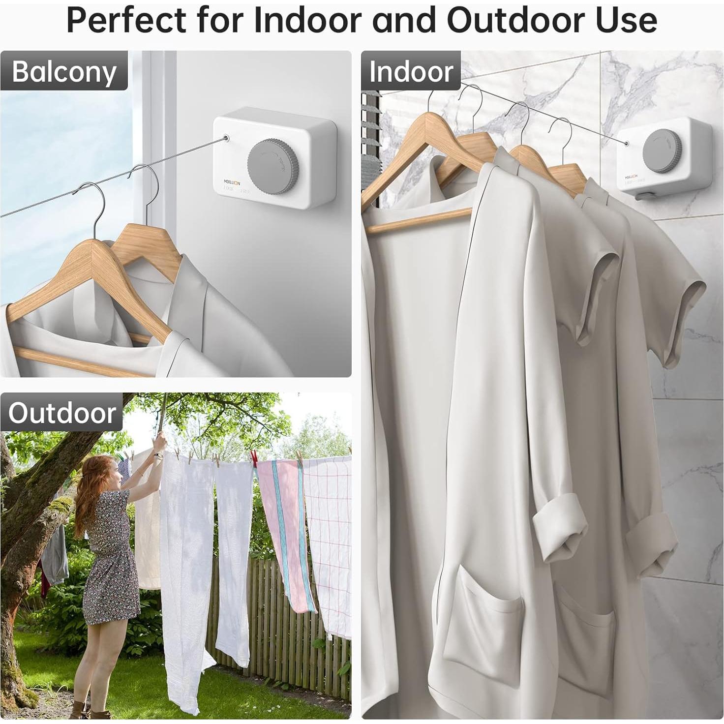 Cuerda Retráctil para Ropa Mbillion 4.2m Acero Inoxidable