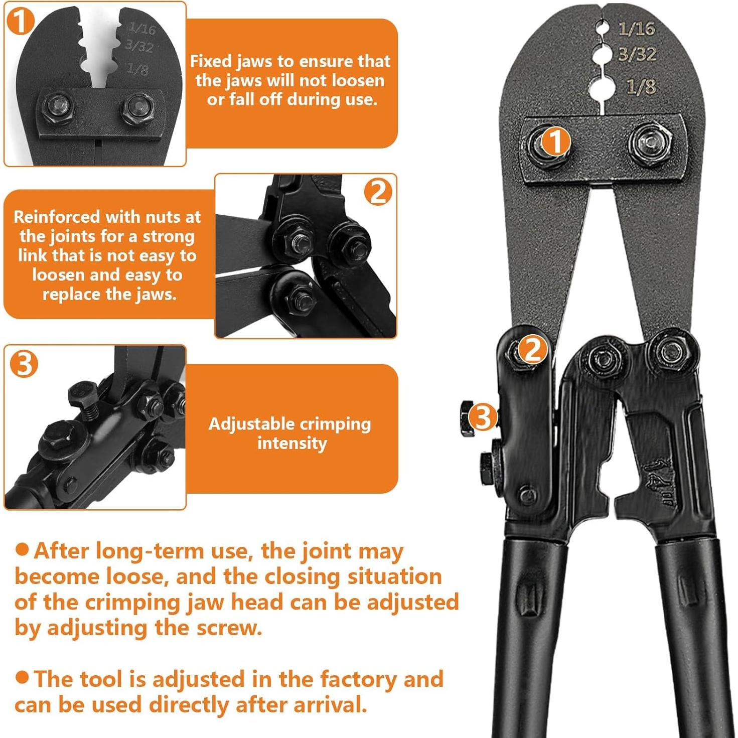Kit de Cable de Acero Inoxidable 1/8 30.48m TooTaci con Herramientas