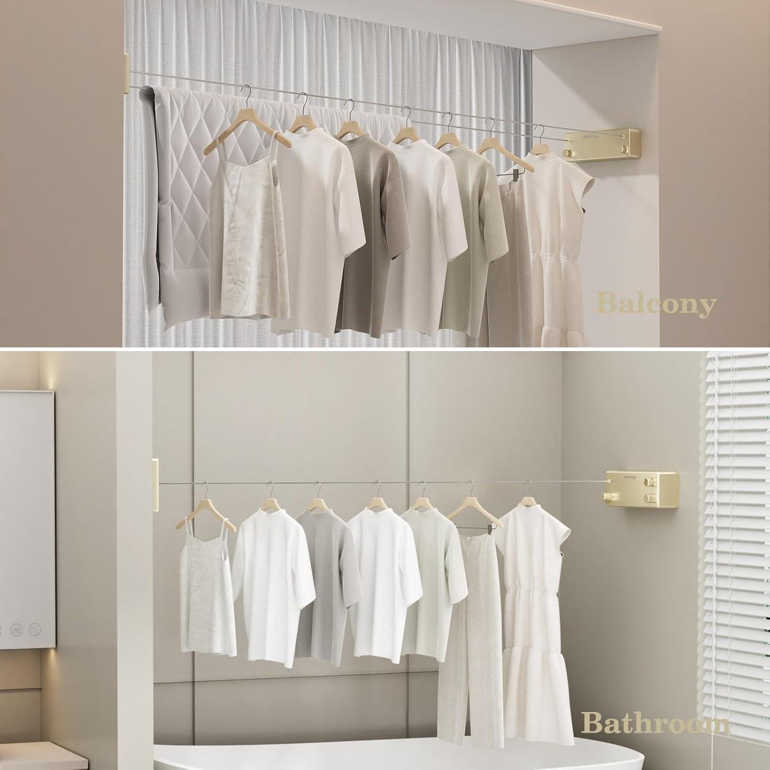 Línea de Ropa Retráctil Danpoo 8.5m Oro para Secado