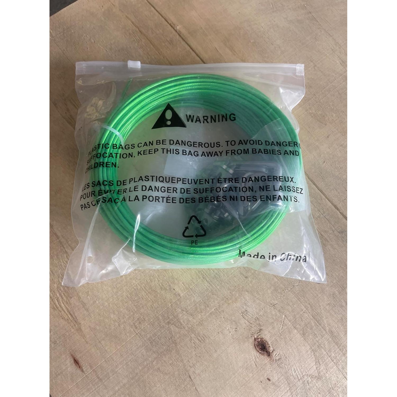 Cuerda de Alambre de Acero 3 mm x 30 m Verde PVC Yulexin