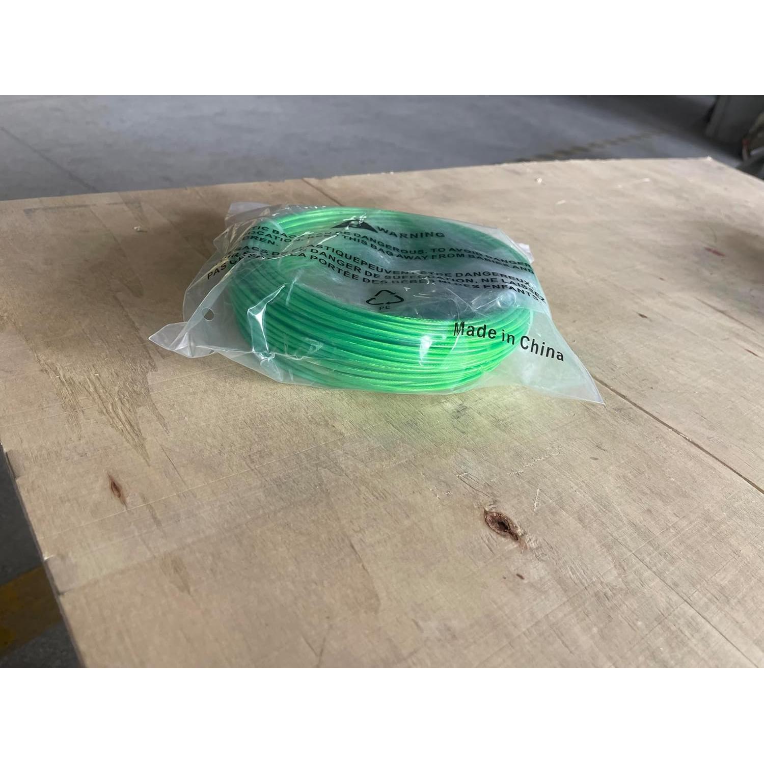 Cuerda de Alambre de Acero 3 mm x 30 m Verde PVC Yulexin