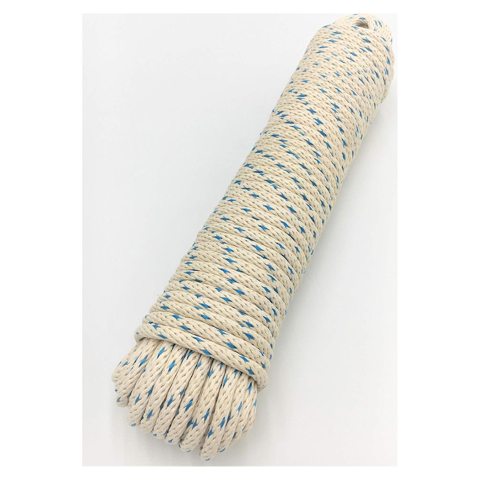 GREAT WHITE BLUTRACE® SASH Cord #10 Made in USA, 5/16" x 100ft. Hank, Cotton Tie Down Camping, Clothesline, Rigging, Crafts, Theatre, Window Replacement Entertainment Spot Cord DIY Home Improvement