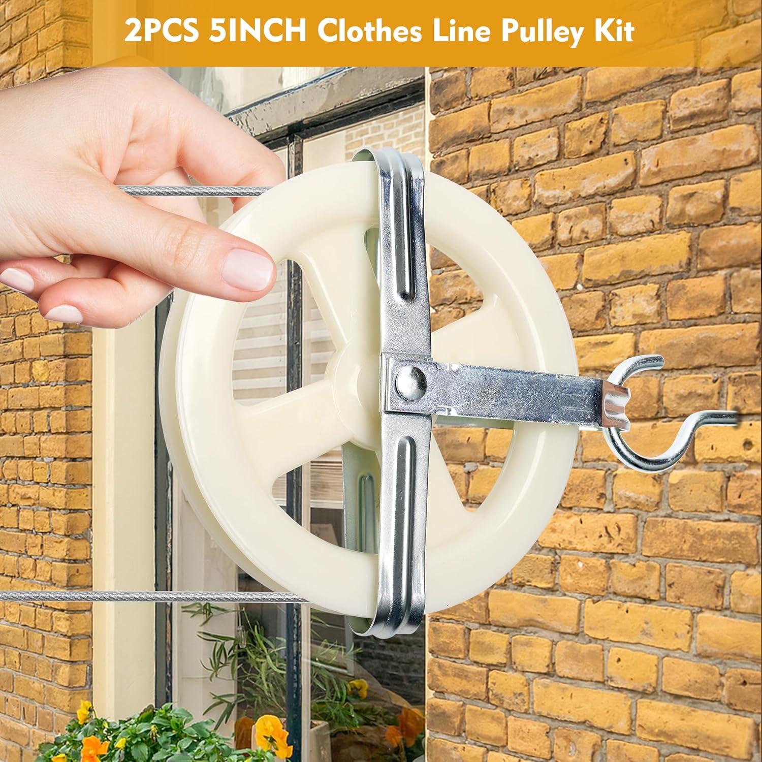 Kit de Tendedero Exterior COITEK 46m con Poleas y Ganchos