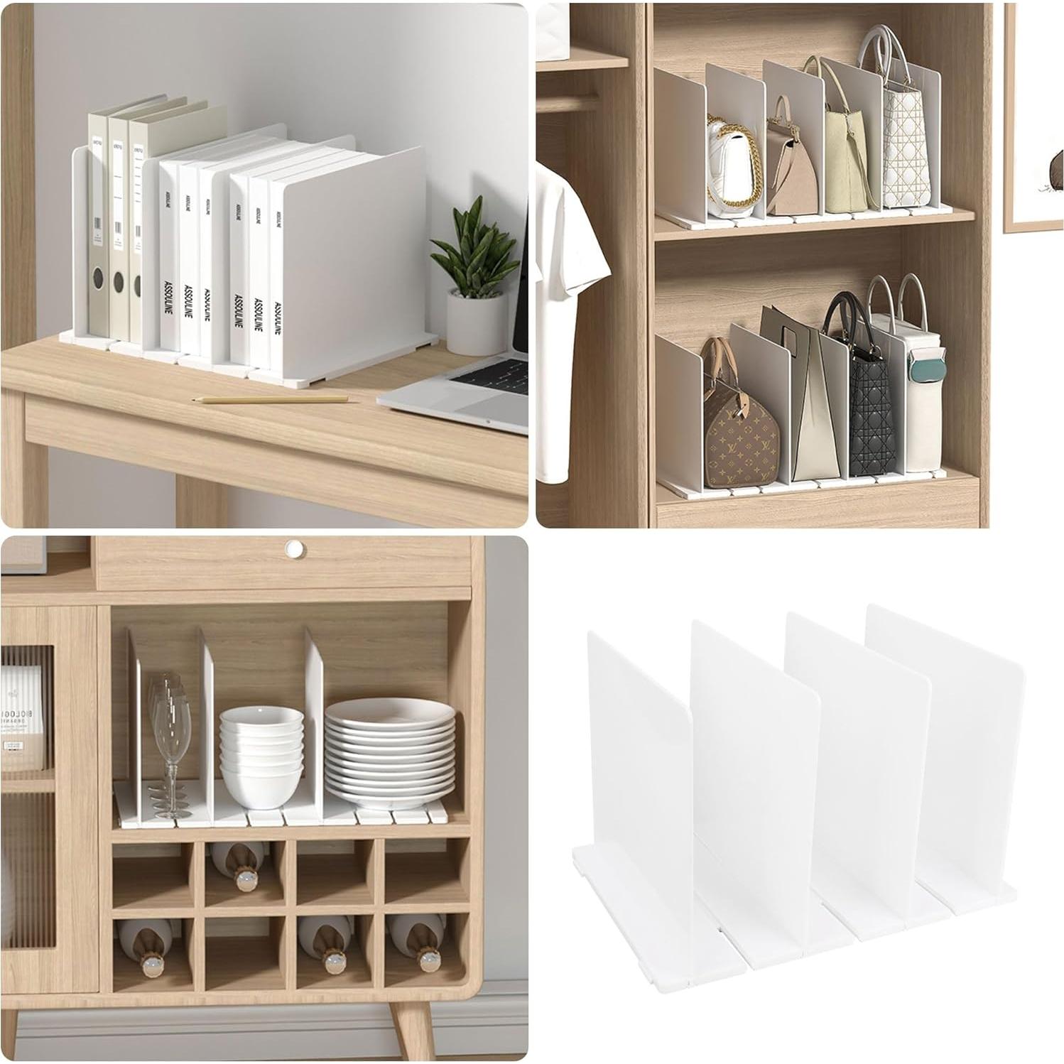 Divisores de Estante Ajustables Amviner 1 Paquete Blanco