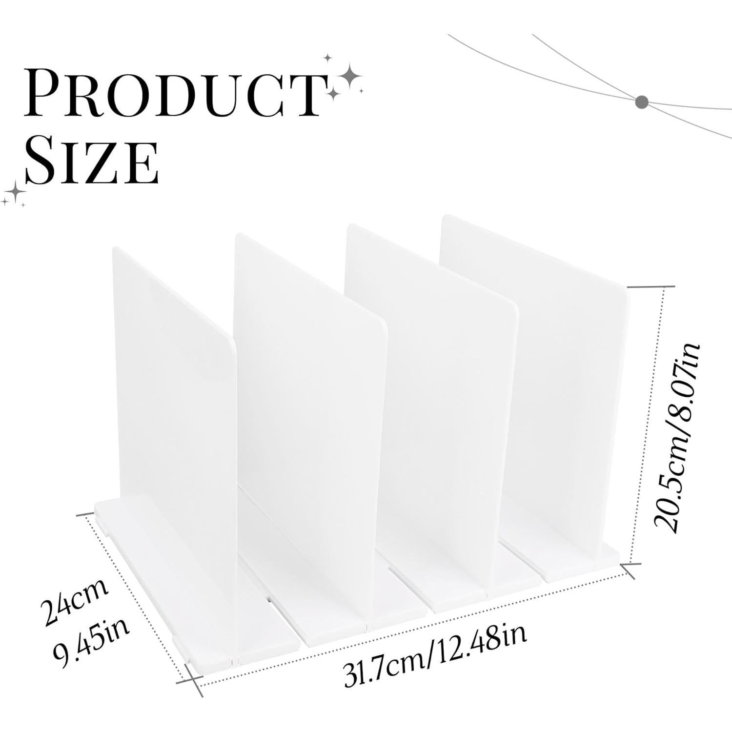 Divisores de Estante Ajustables Amviner 1 Paquete Blanco