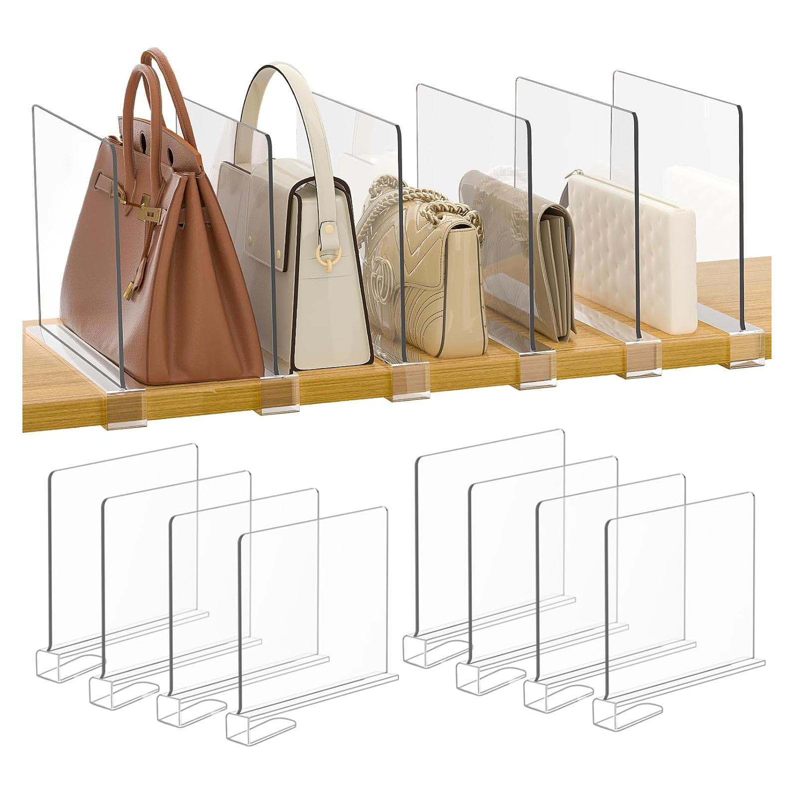 Organizador de Estante Saccik - 8 Divisores Acrílicos Transparentes