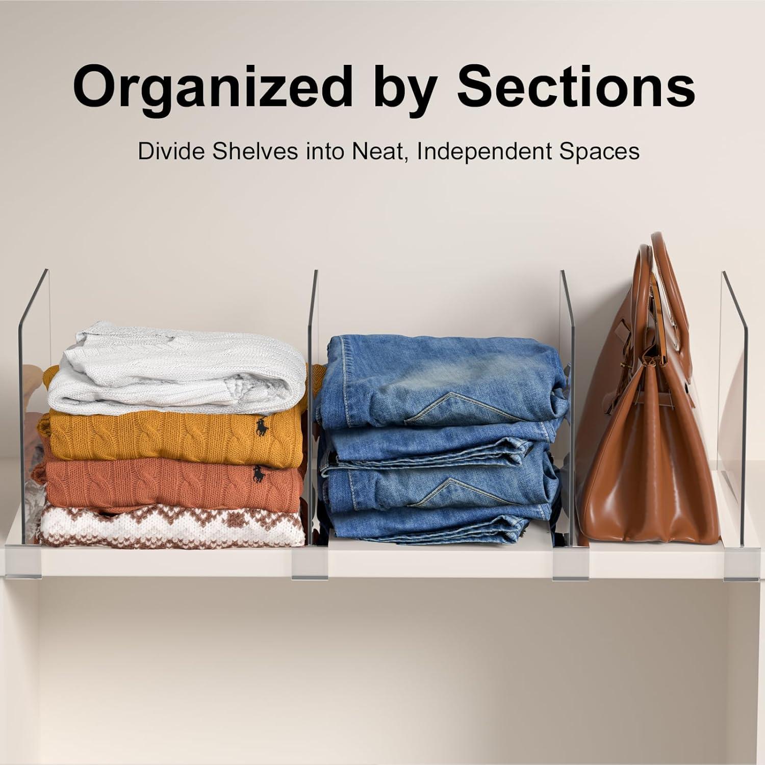 Organizador de Estante Saccik - 8 Divisores Acrílicos Transparentes
