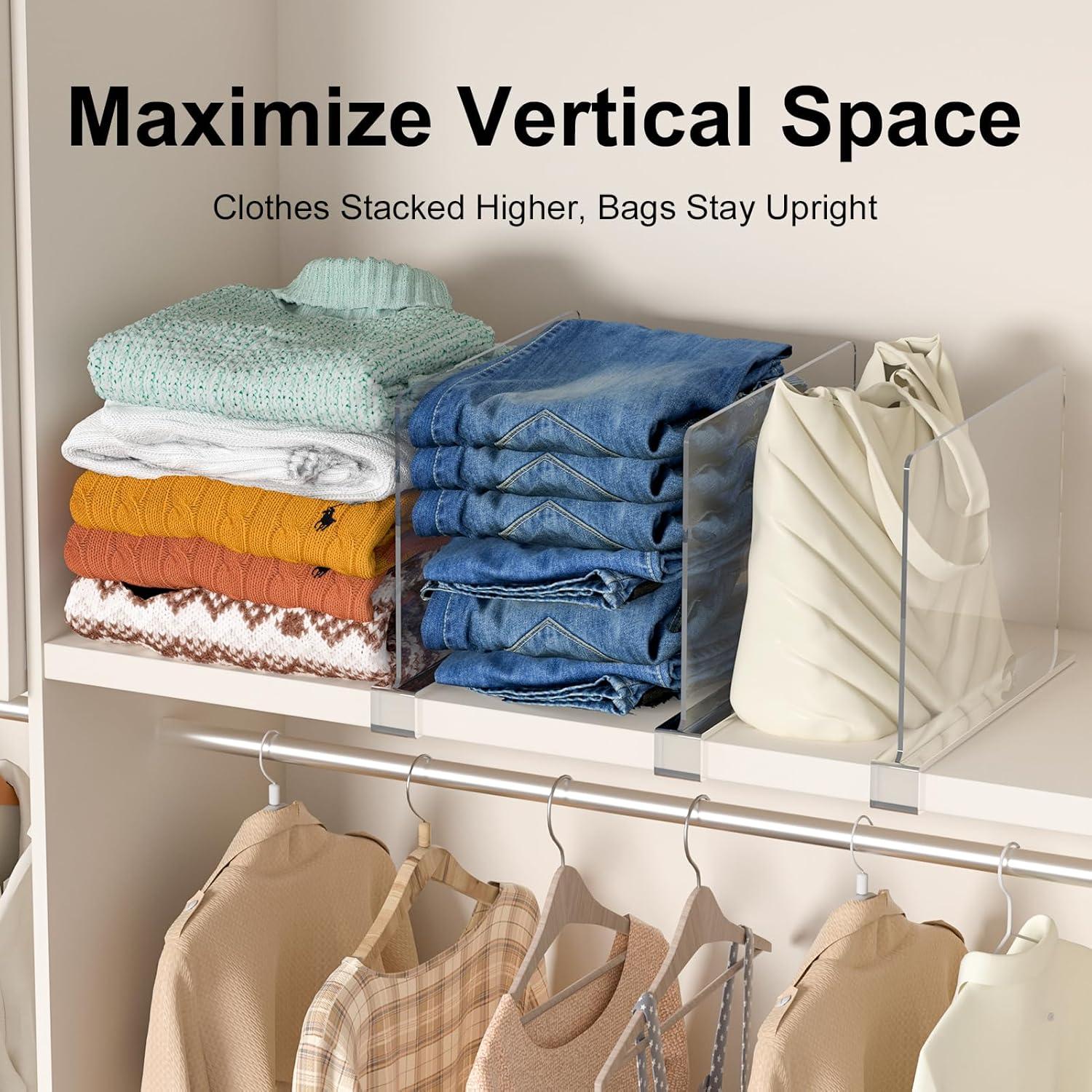 Organizador de Estante Saccik - 8 Divisores Acrílicos Transparentes