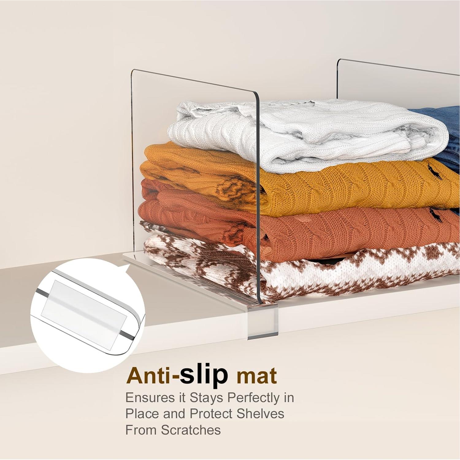 Organizador de Estante Saccik - 8 Divisores Acrílicos Transparentes