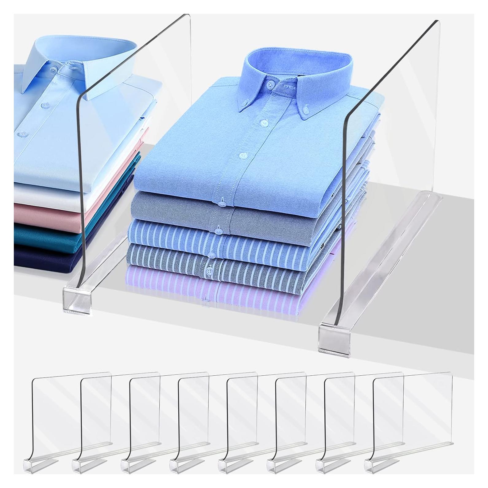 Divisores de Estante Acrílico Transparente TONGTLAN 8 Paquete