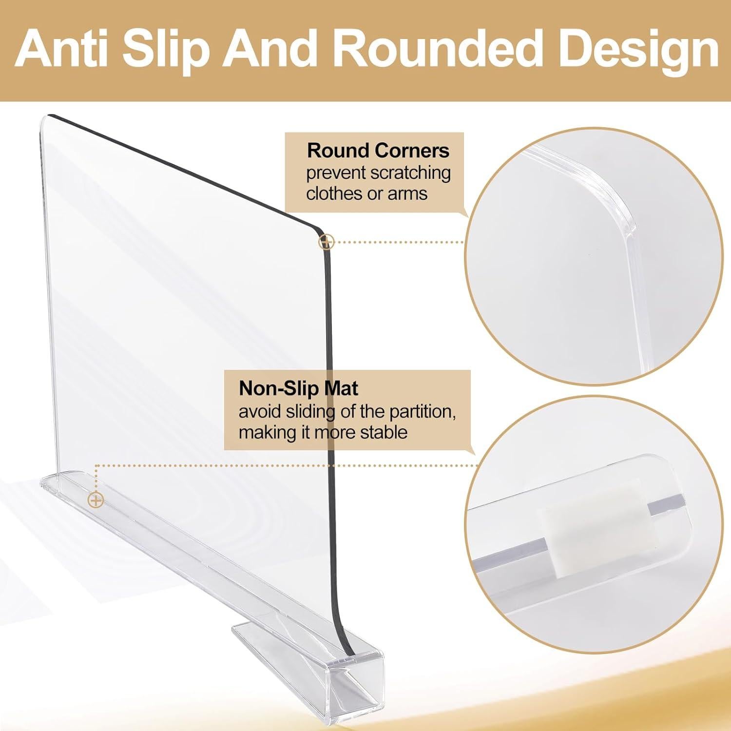 Divisores de Estante Acrílico Transparente TONGTLAN 8 Paquete