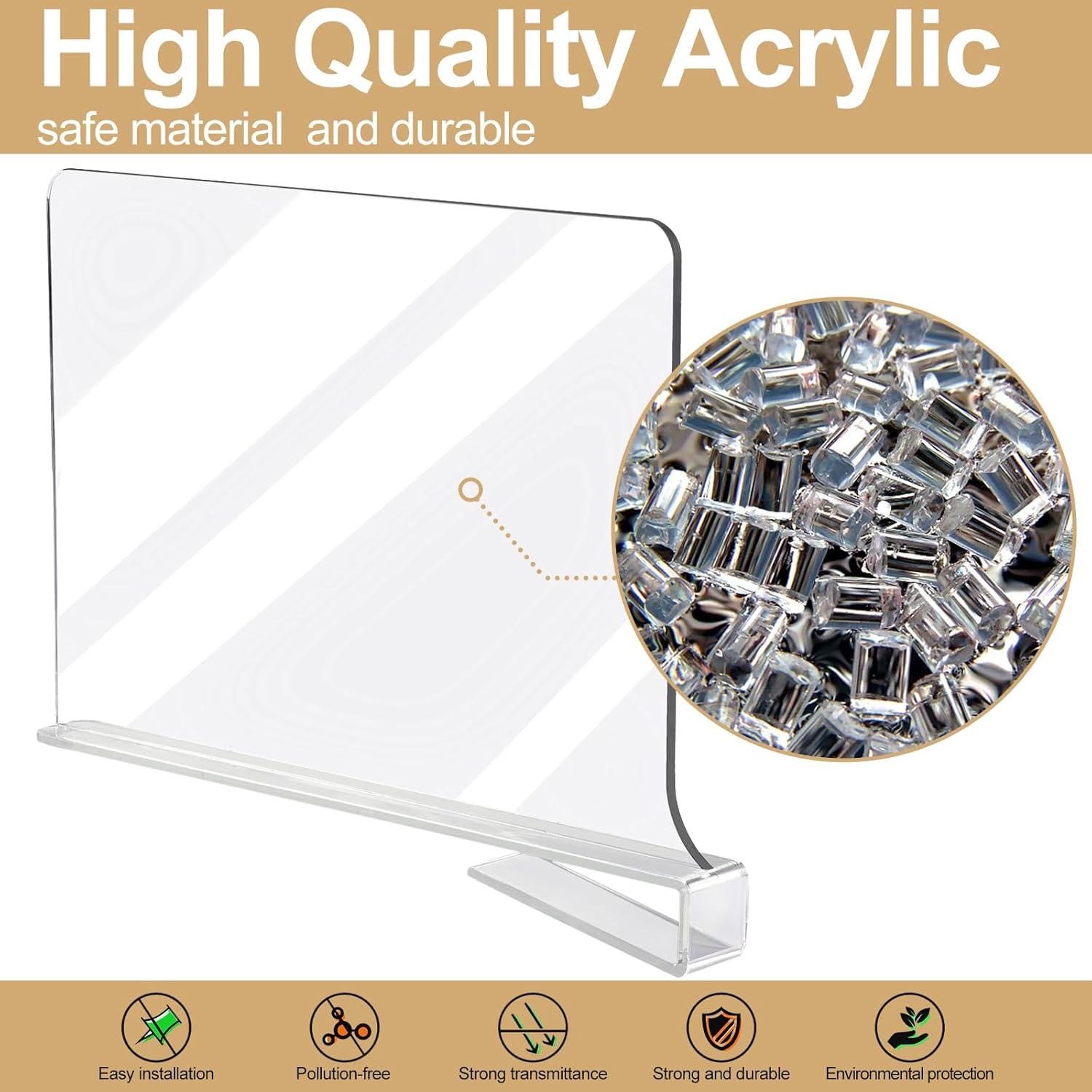 Divisores de Estante Acrílico Transparente TONGTLAN 8 Paquete