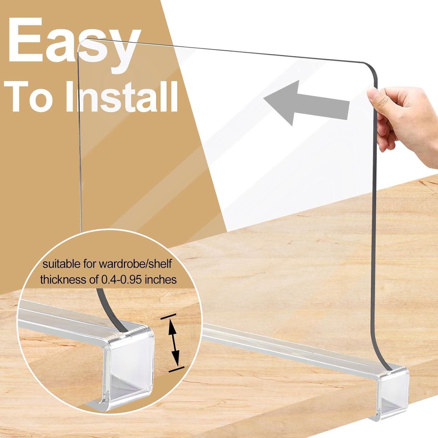 Divisores de Estante Acrílico Transparente TONGTLAN 8 Paquete