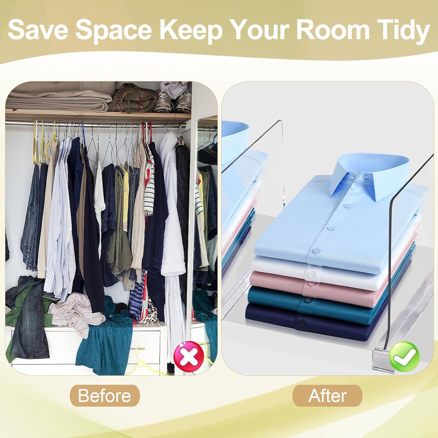 Divisores de Estante Acrílico Transparente TONGTLAN 8 Paquete
