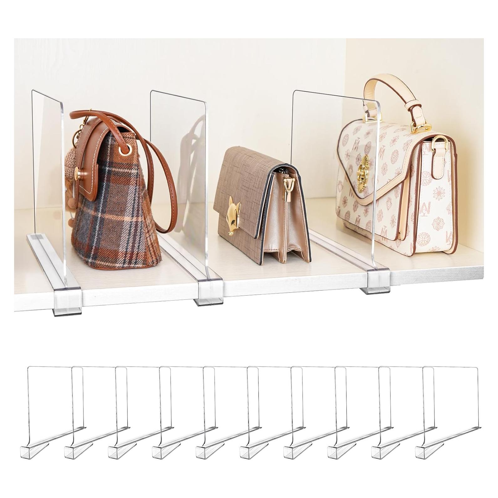 Paquete de 10 Divisores de Estante Acrílicos Ajustables