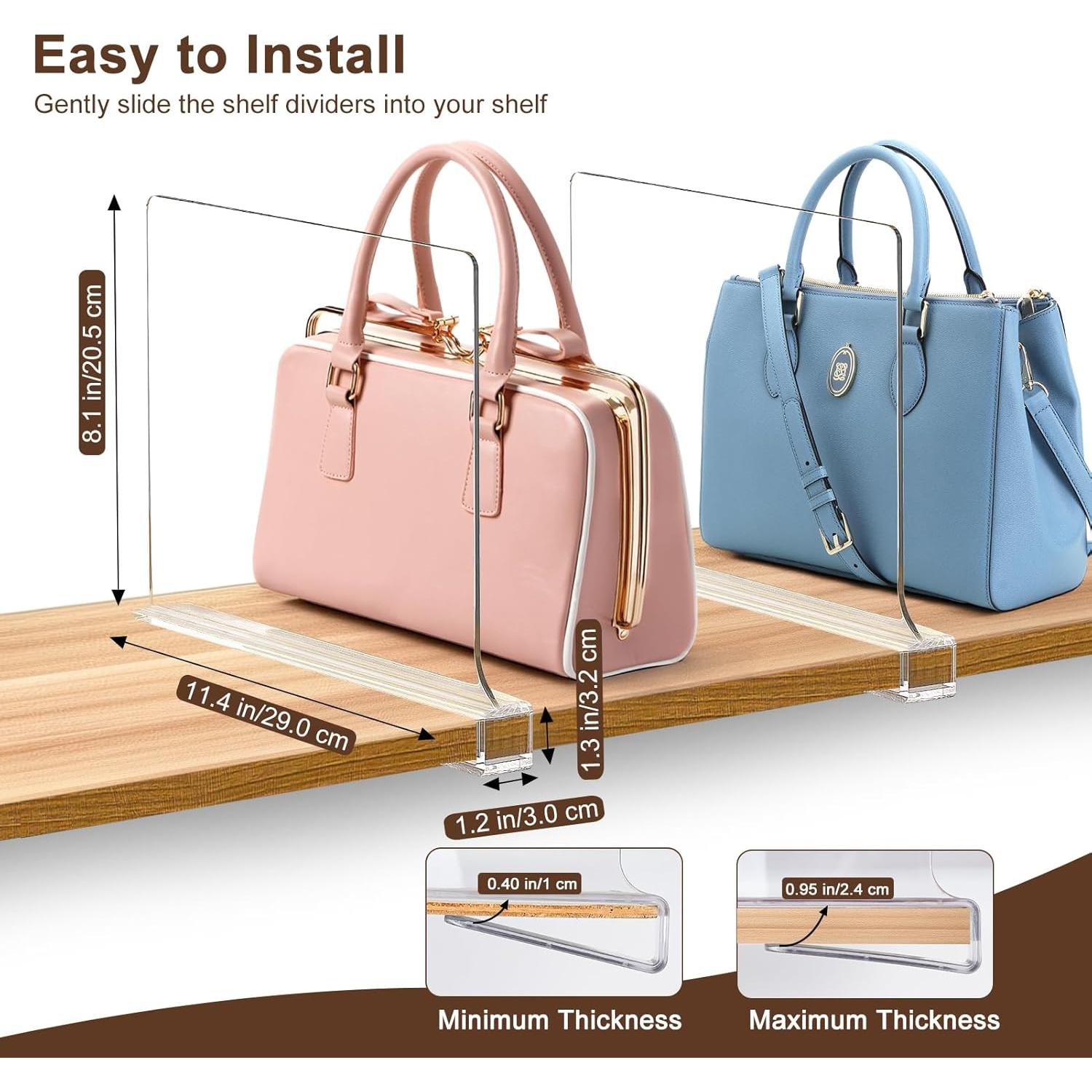 Paquete de 10 Divisores de Estante Acrílicos Ajustables