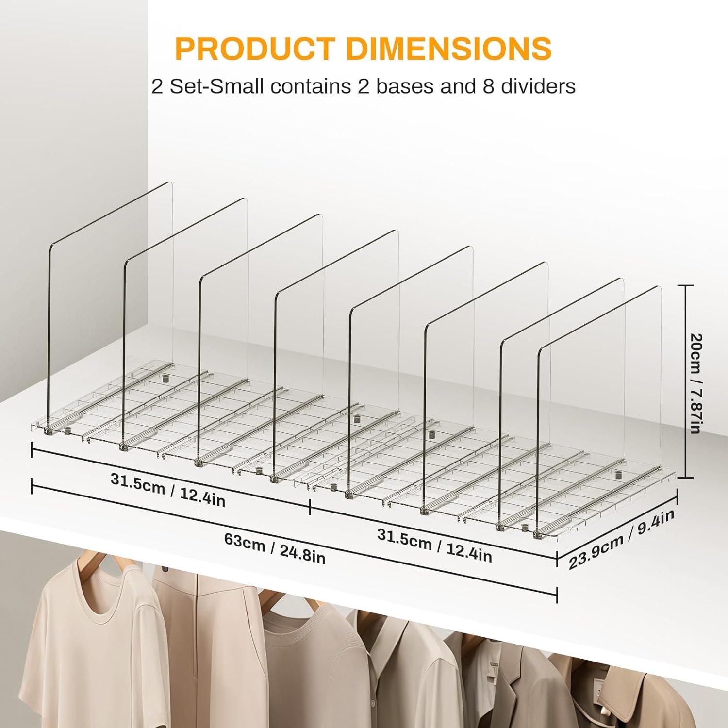 Organizador de Bolsos Ajustable 2 Set Pequeño - Divisores Estante