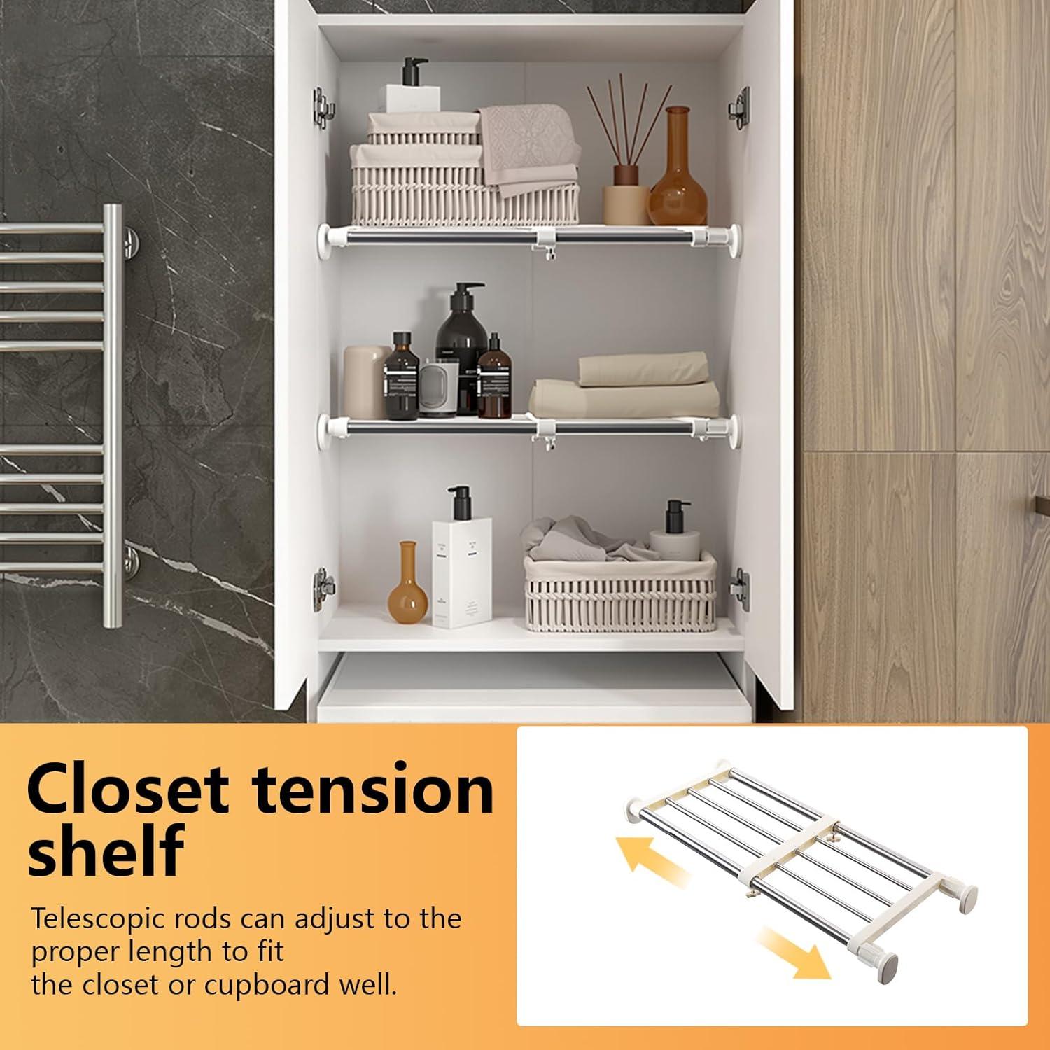 Estante Organizador de Ropa BAOYOUNI Ajustable 40-60 cm Marfil