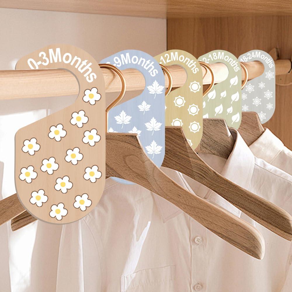 8 Divisores de Armario para Bebés de Madera - Organizador