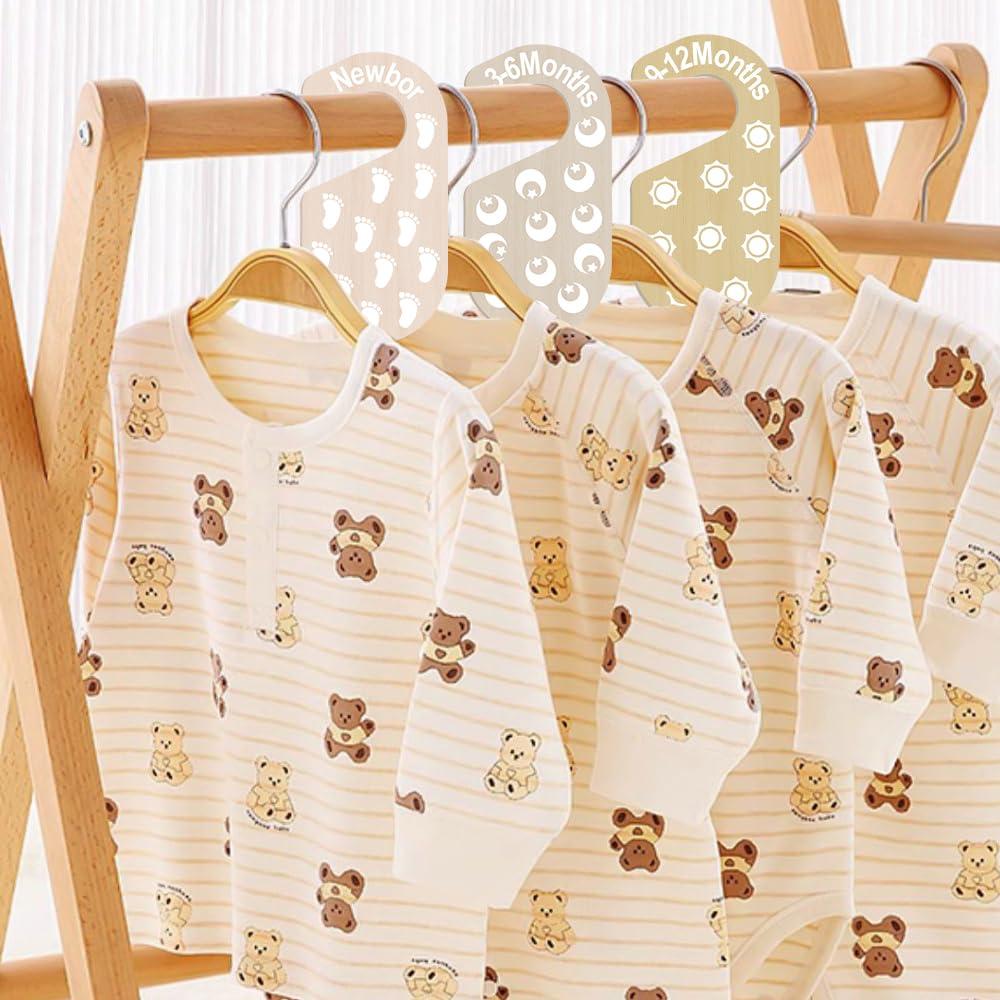 8 Divisores de Armario para Bebés de Madera - Organizador