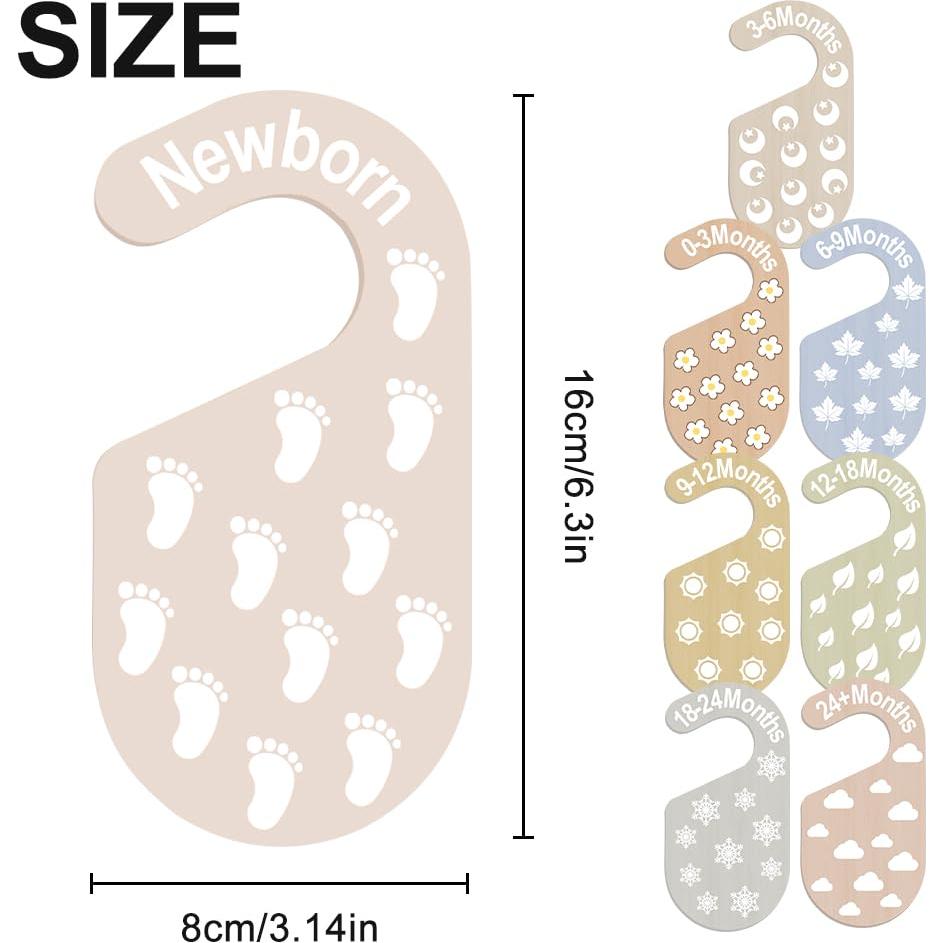 8 Divisores de Armario para Bebés de Madera - Organizador