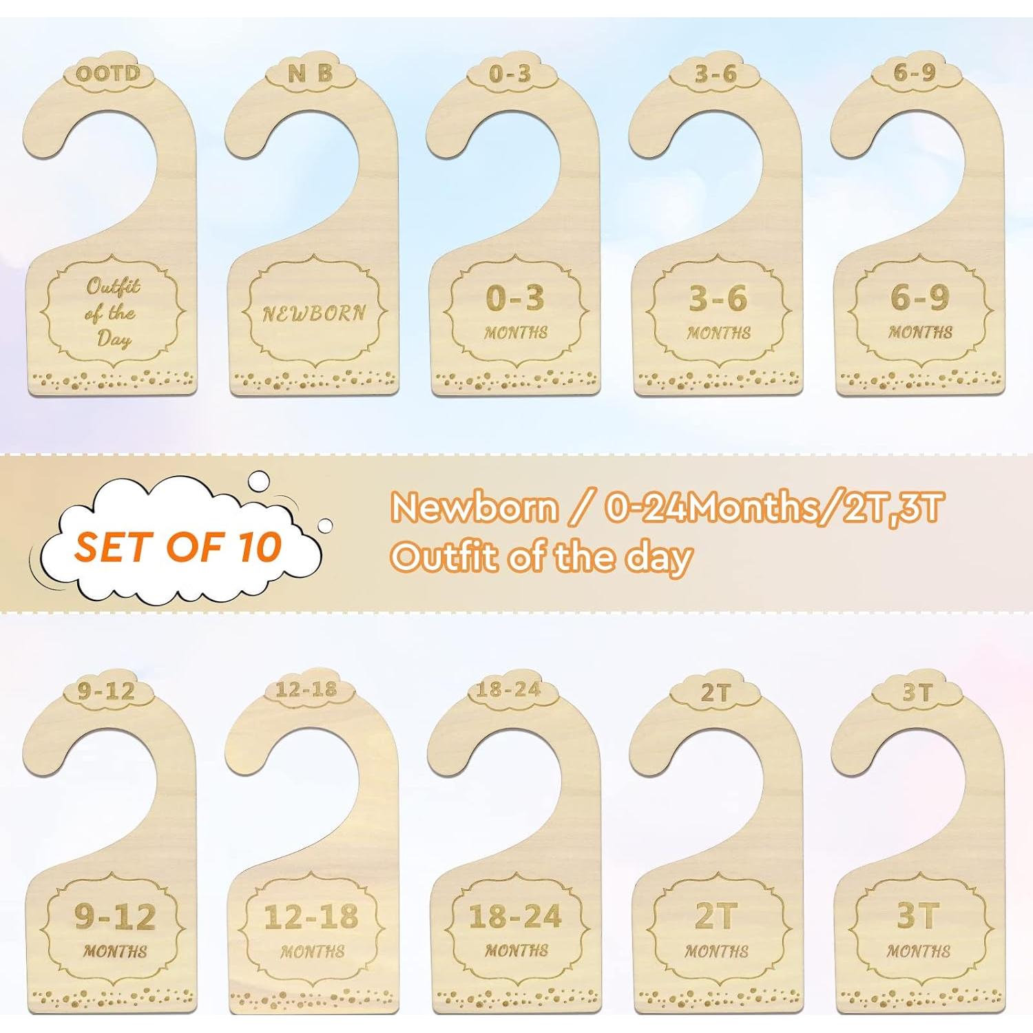 Divisores de Closet de Madera Lemon Shane - 10 Piezas para Bebés