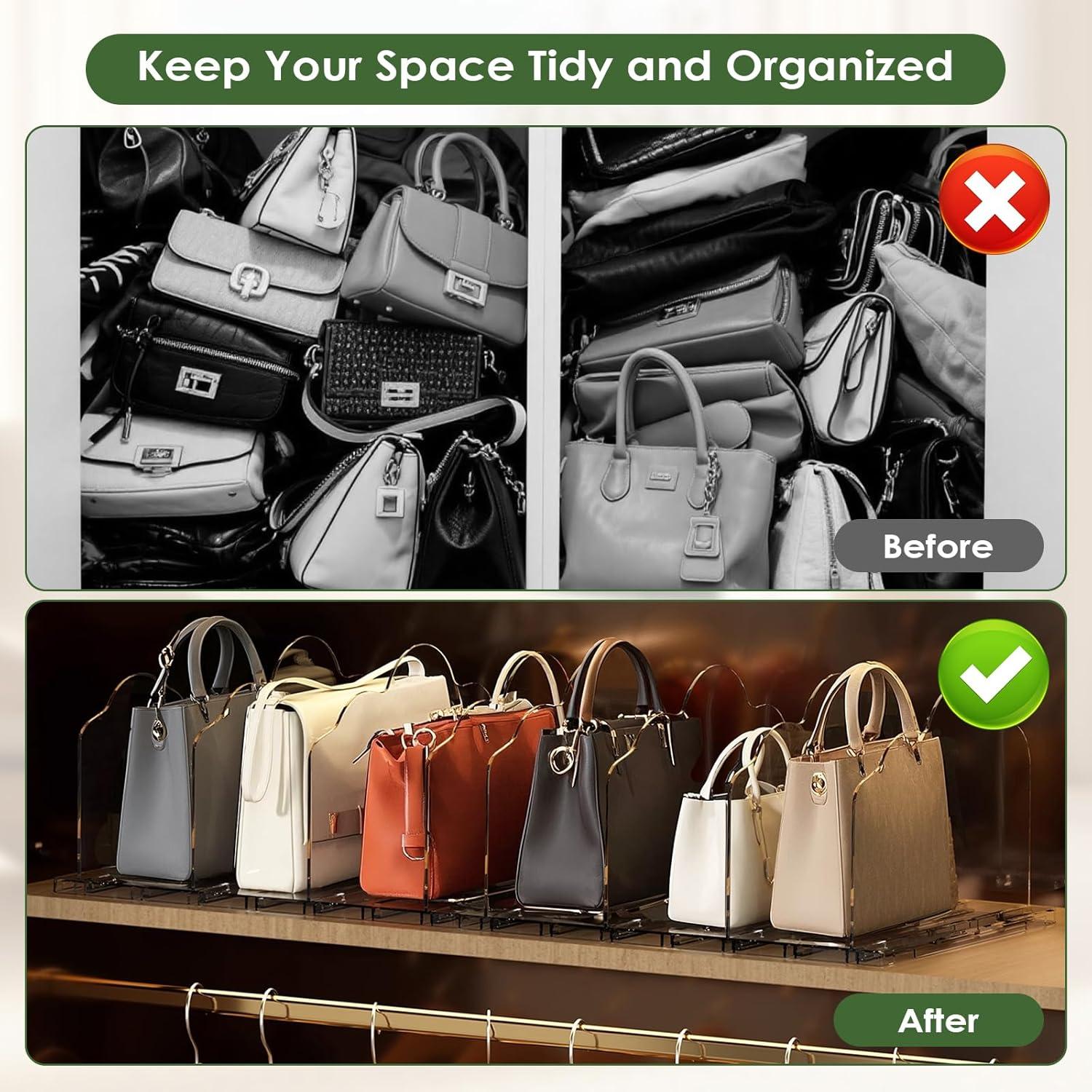 Organizador de Bolsos Ninonly, Divisores Ajustables para Closet
