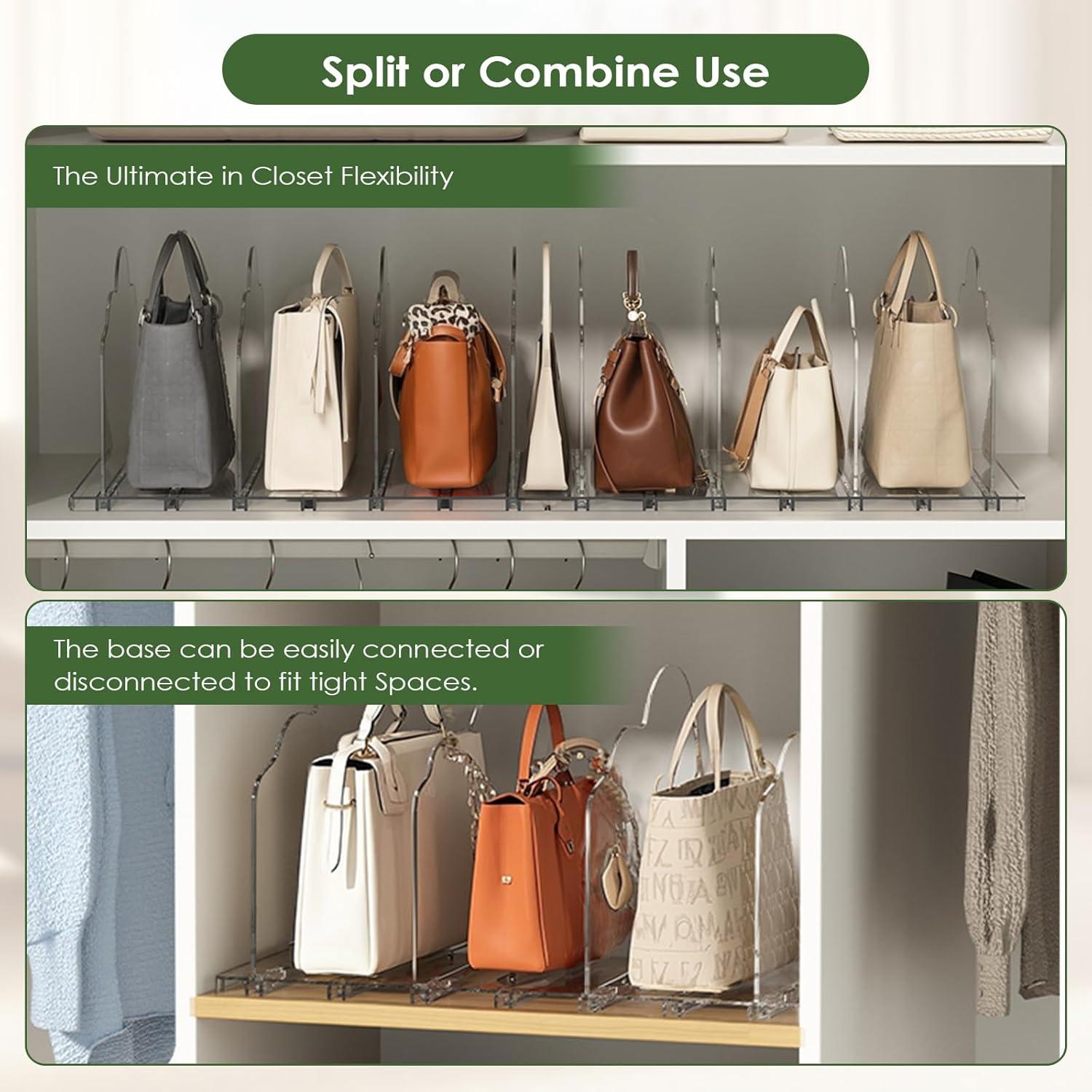 Organizador de Bolsos Ninonly, Divisores Ajustables para Closet