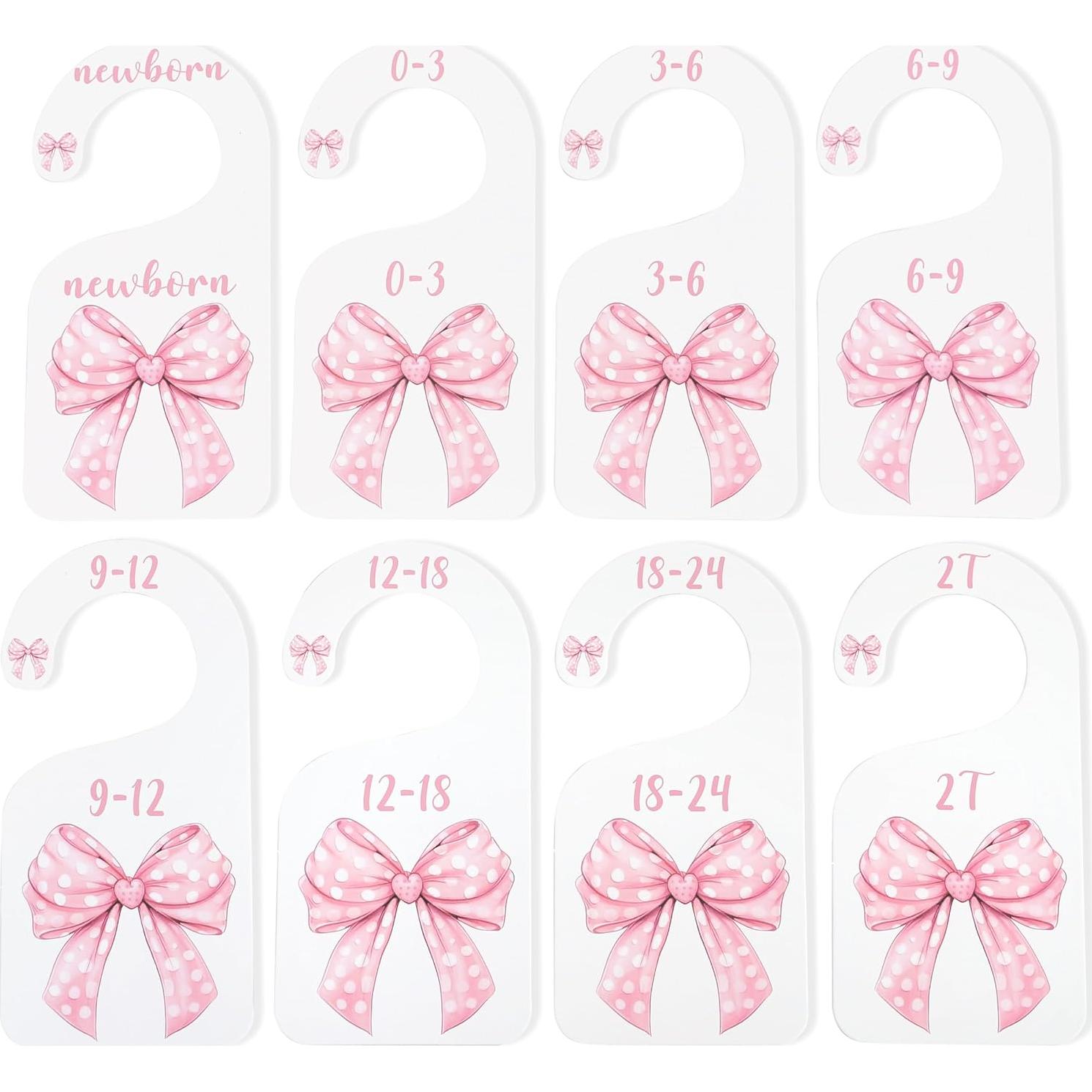 Divisores de Armario BEADED con Lazo Rosa para Bebés hasta 24 meses