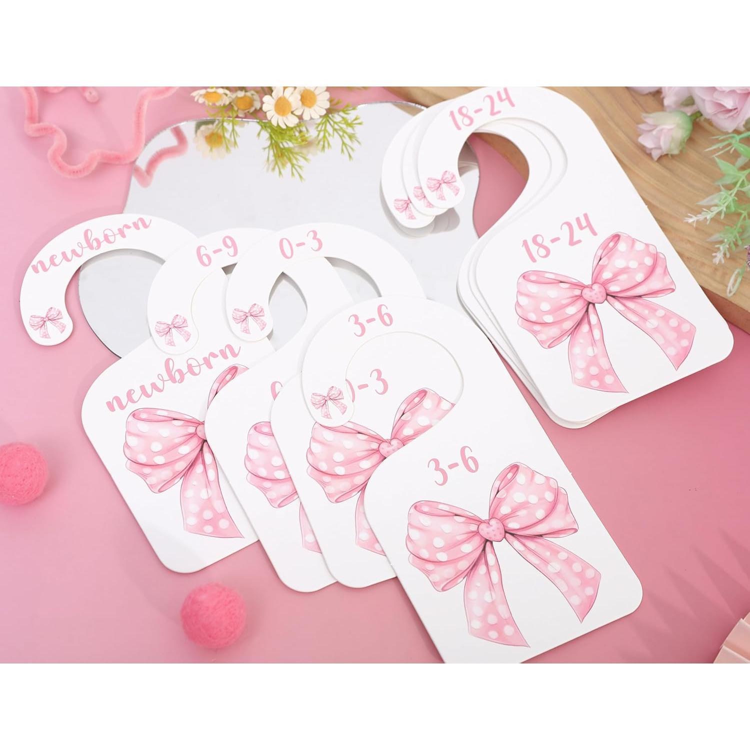 Divisores de Armario BEADED con Lazo Rosa para Bebés hasta 24 meses