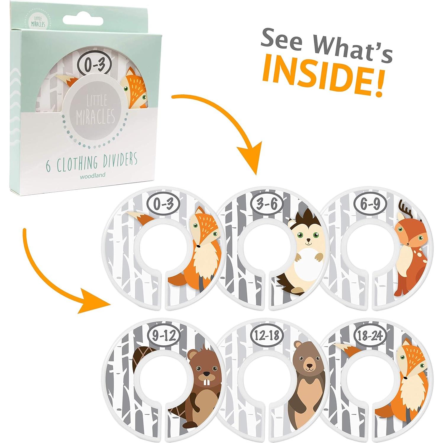 Divisores de Armario para Bebé Little Miracles Woodland - 6 Piezas