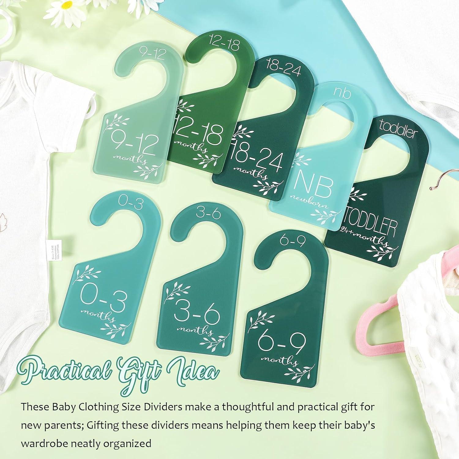 Divisores de Armario para Bebé Colingmill 8 Pcs Acrílico Verde