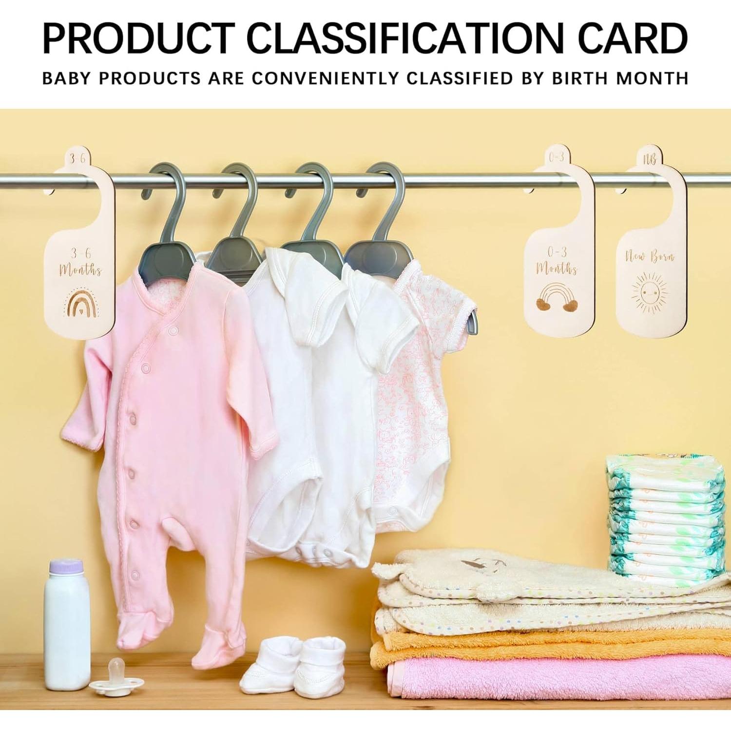 Divisores de armario para bebés Hefild 7 piezas madera clara