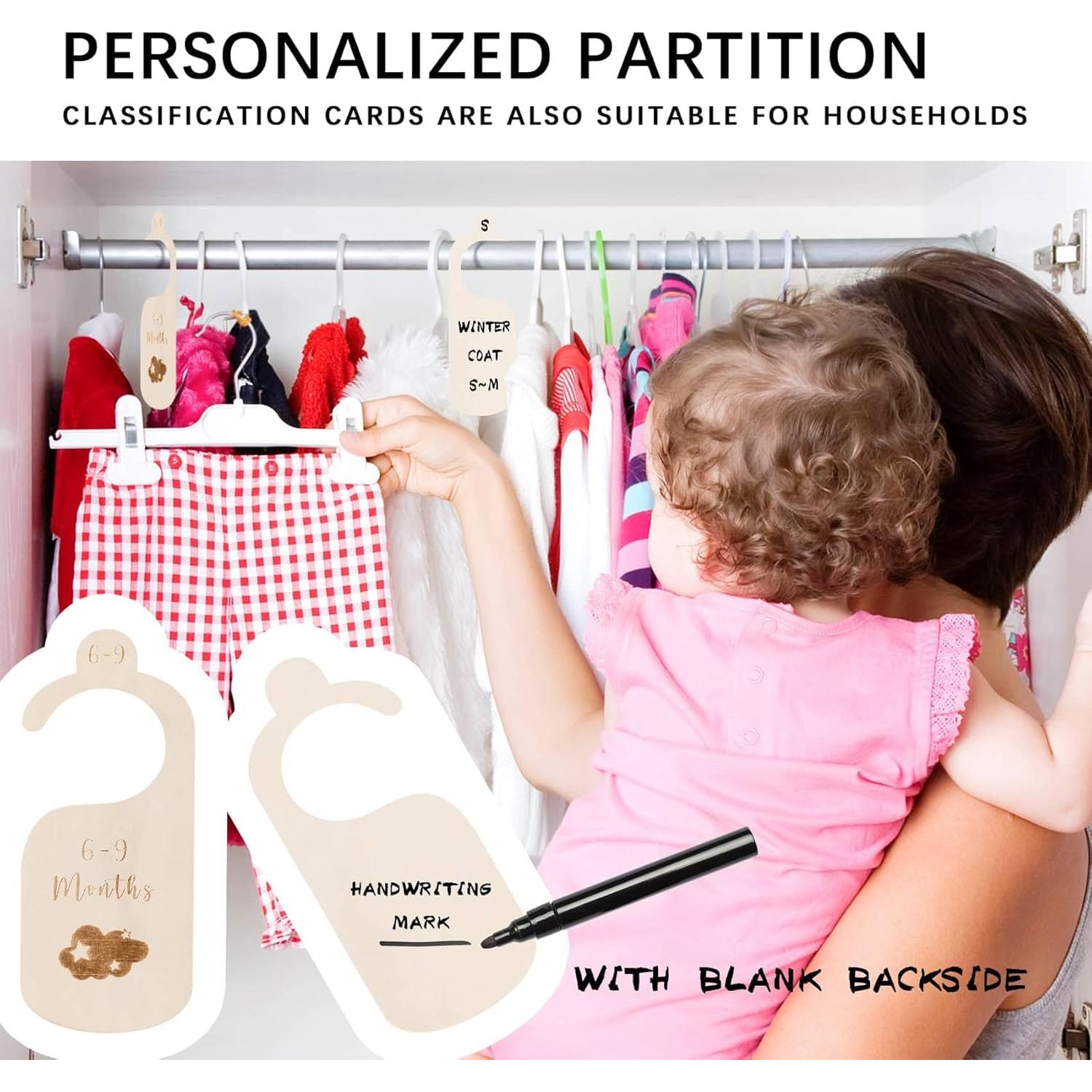 Divisores de armario para bebés Hefild 7 piezas madera clara