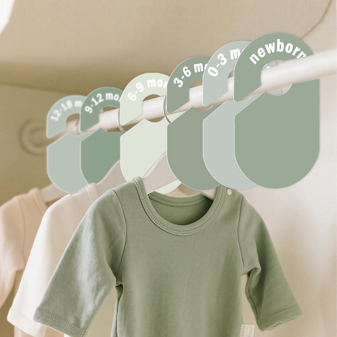 8 Divisores de Closet para Bebés Lethooly Verde 0-24 Meses