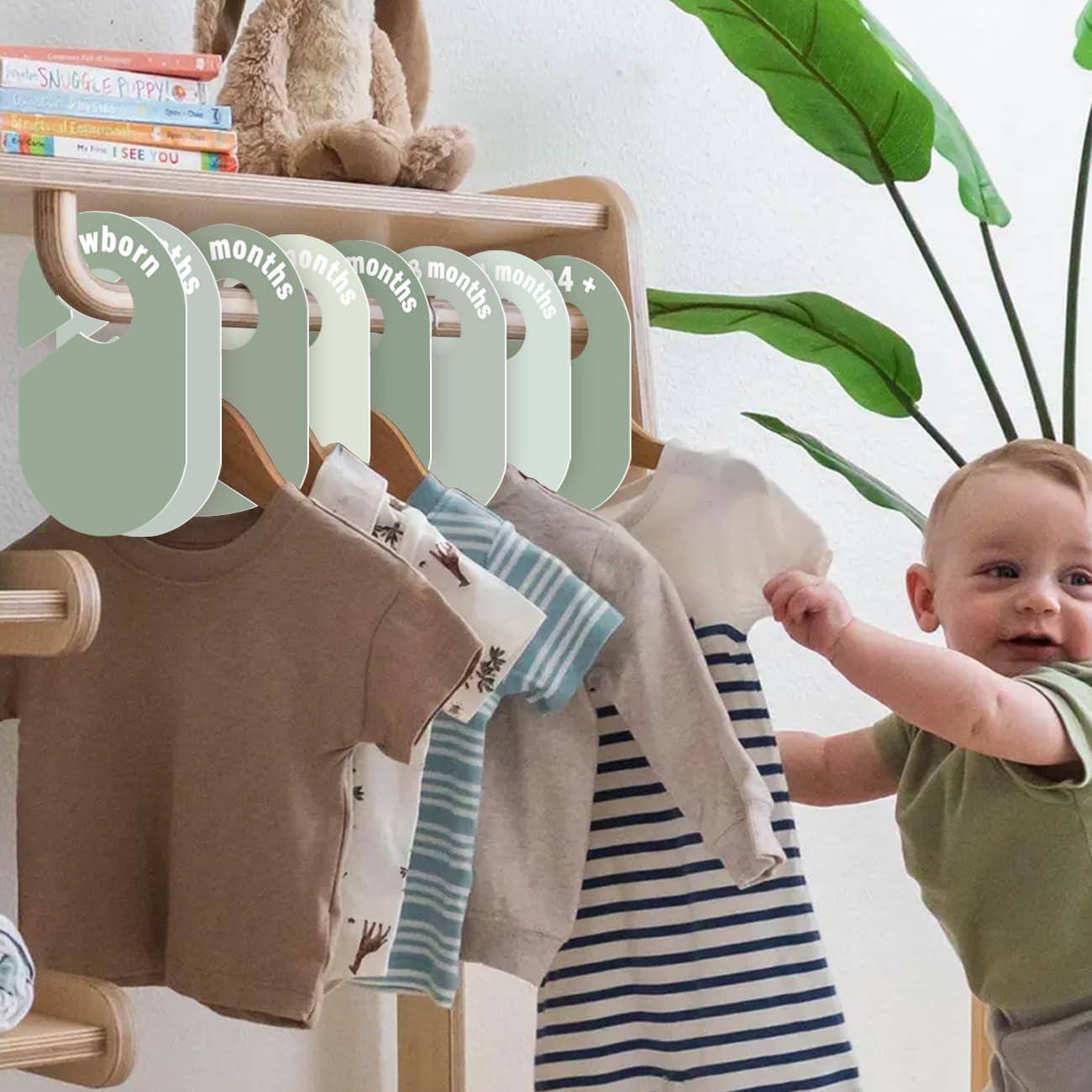 8 Divisores de Closet para Bebés Lethooly Verde 0-24 Meses