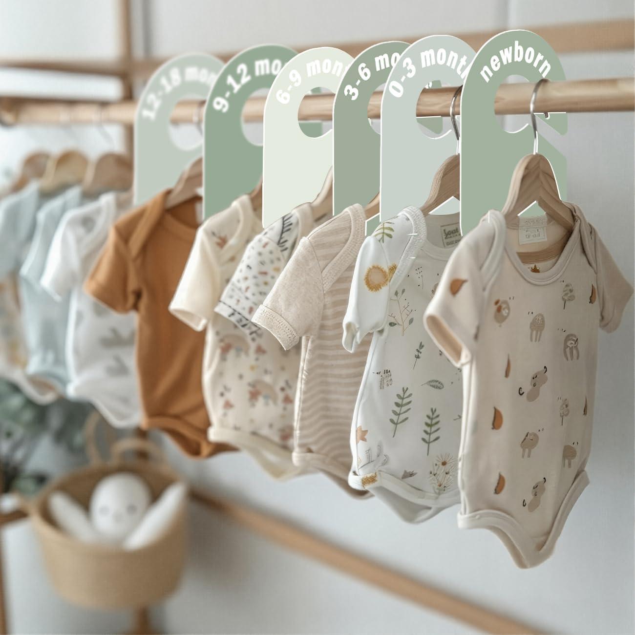 8 Divisores de Closet para Bebés Lethooly Verde 0-24 Meses